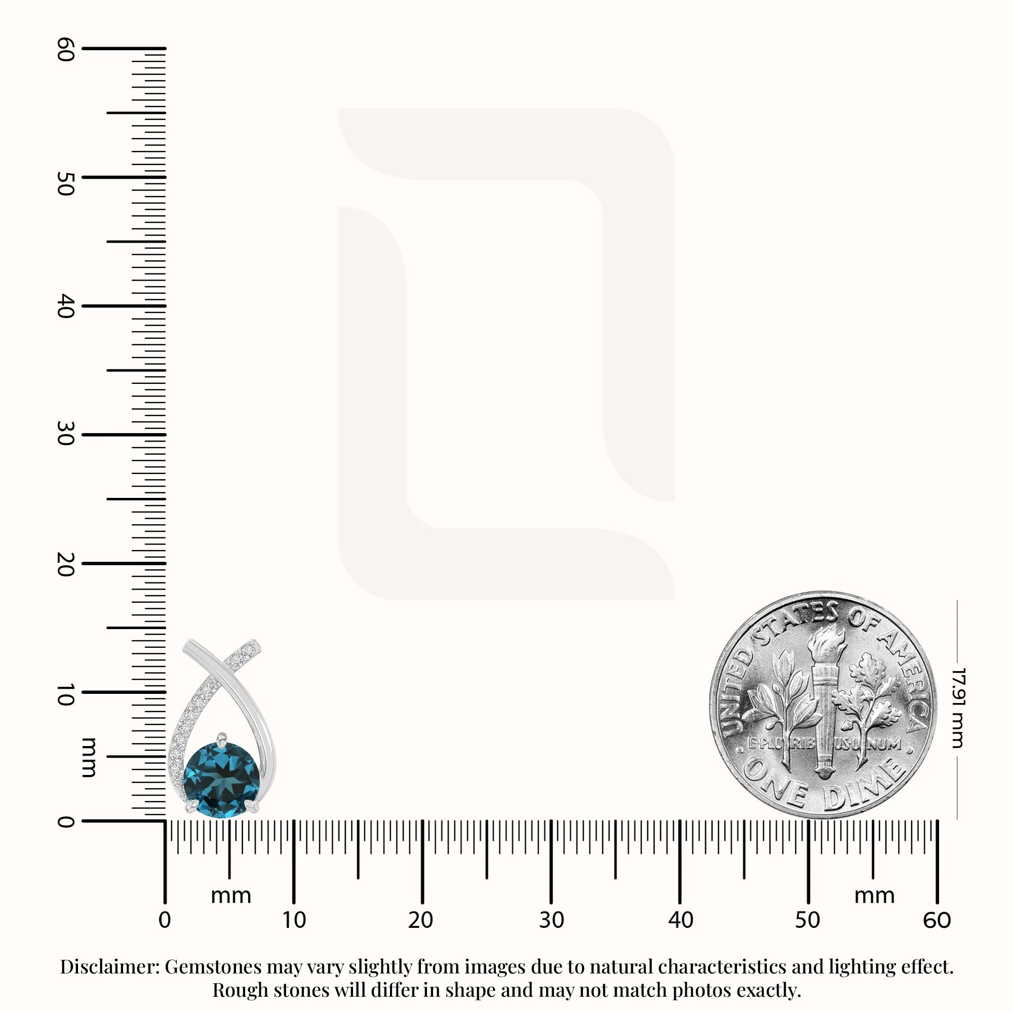 natural london-blue-topaz fishtail stud earrings in sterling silver 