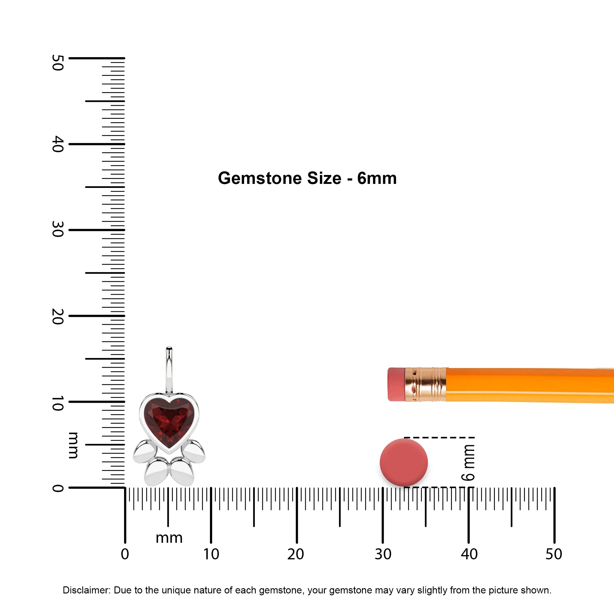 natural red-garnet paw shape pendant necklace