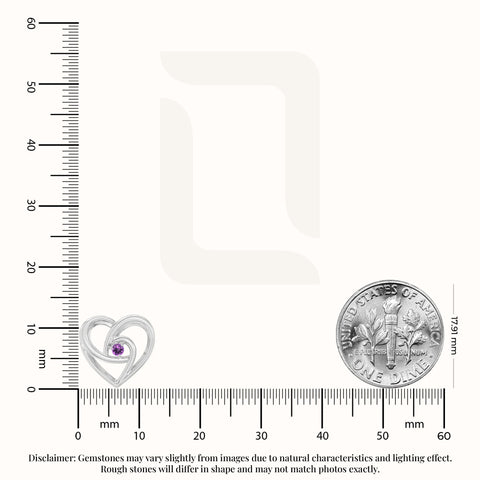 natural amethyst heart stud earrings in sterling silver 