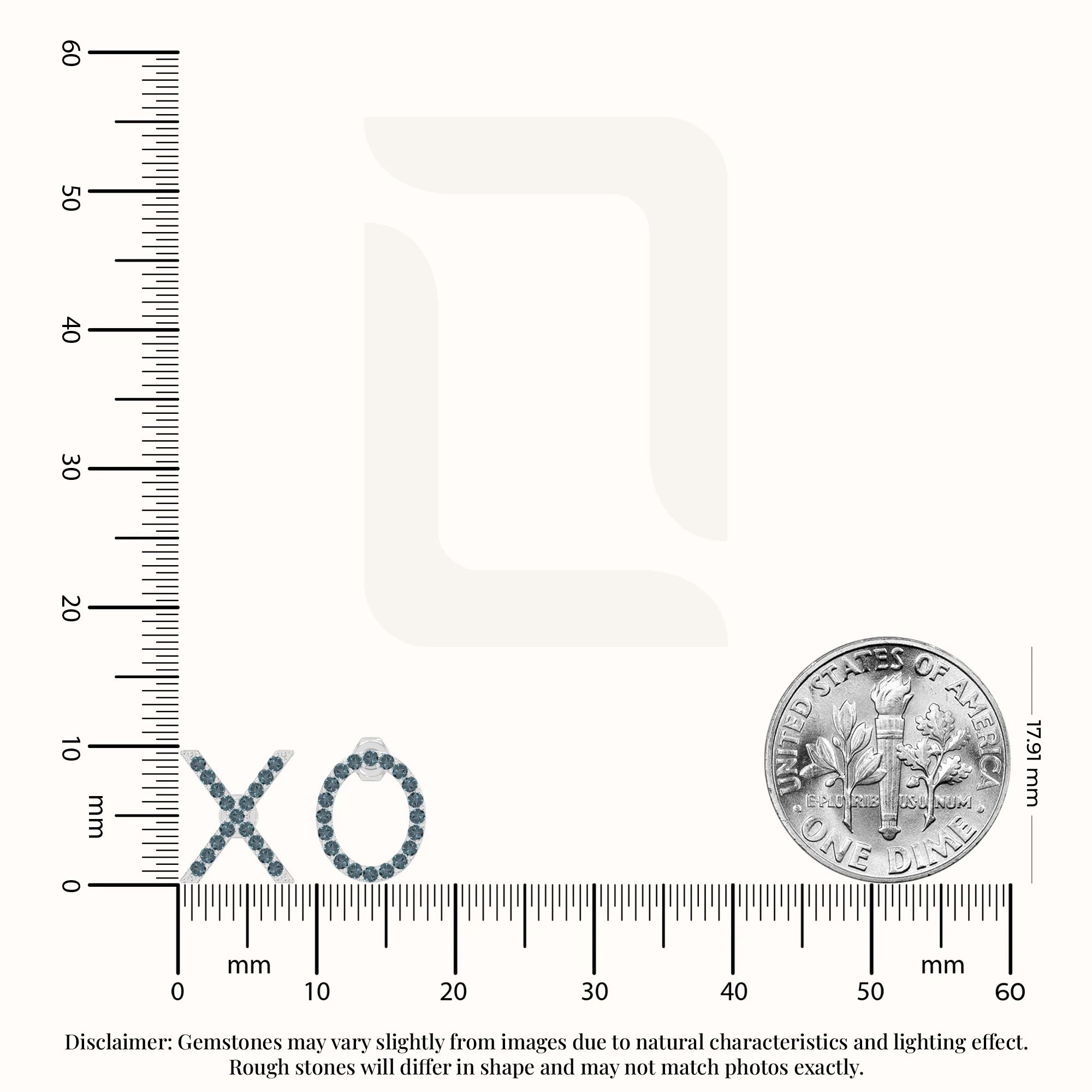 natural london-blue-topaz xo stud earrings in sterling silver 