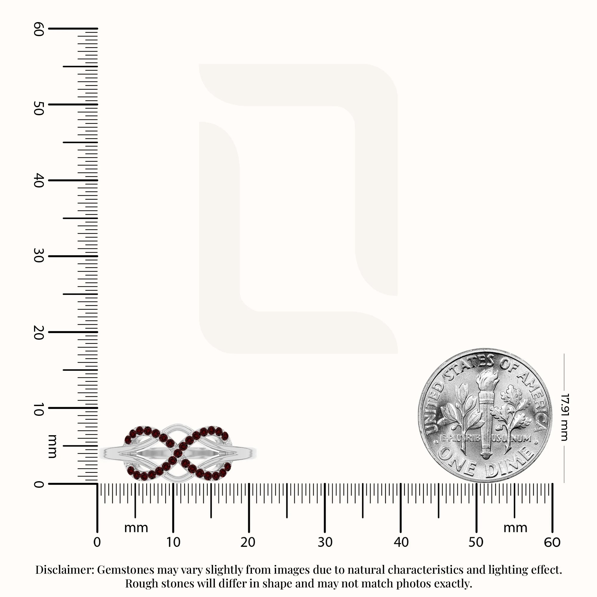 natural garnet infinity promise rings in sterling silver 