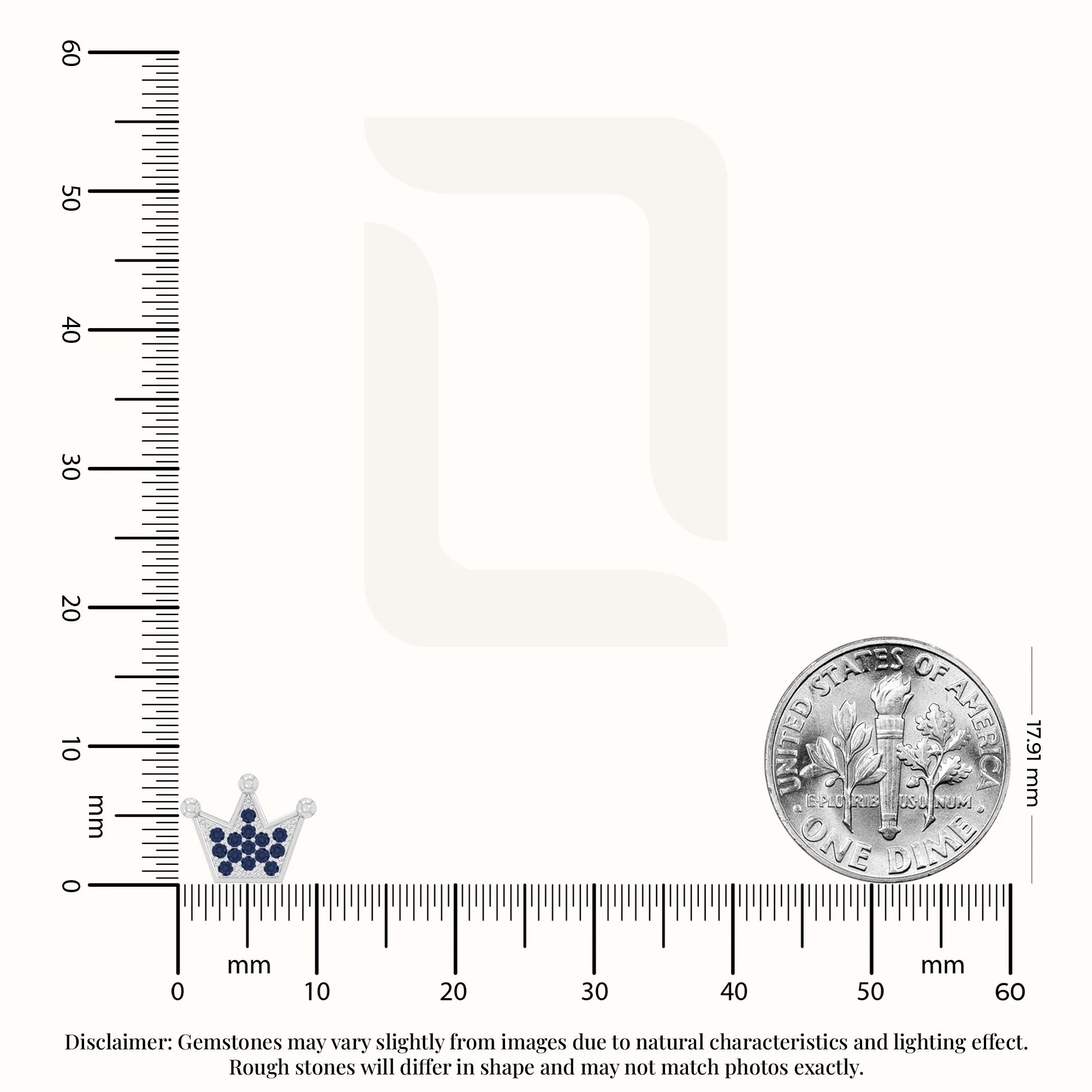 natural blue-sapphire crown stud earrings in sterling silver 