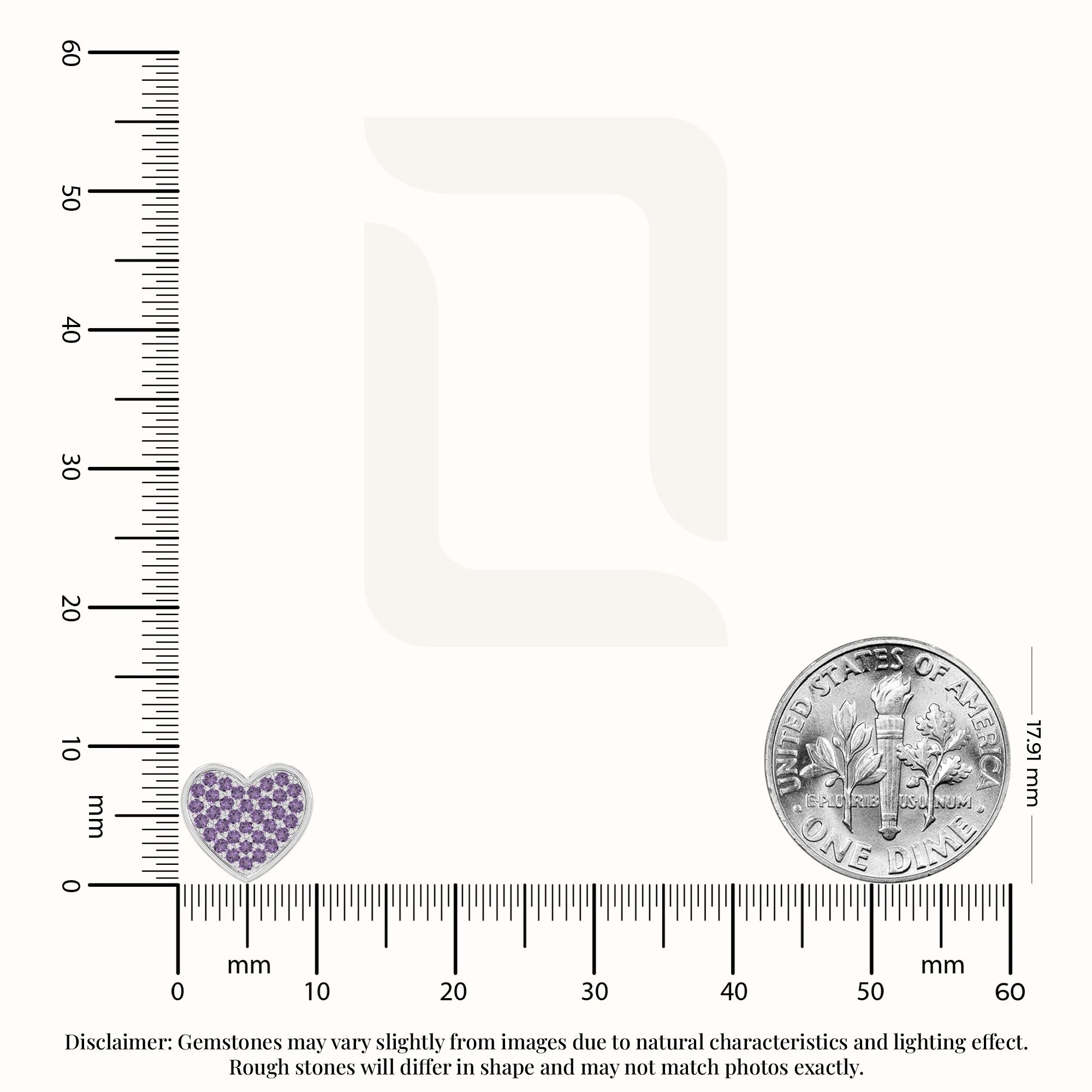 natural amethyst heart stud earrings in sterling silver 