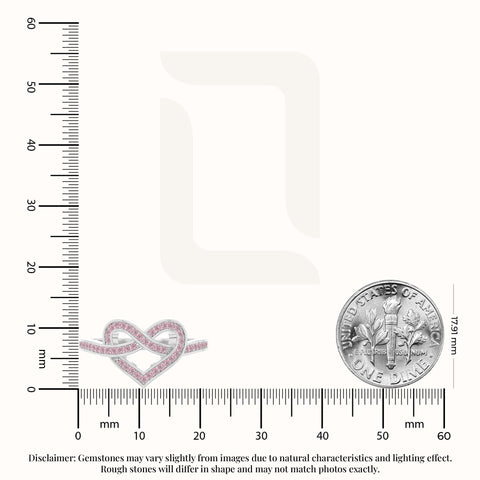 natural pink tourmaline infinity knot heart promise rings in sterling silver 