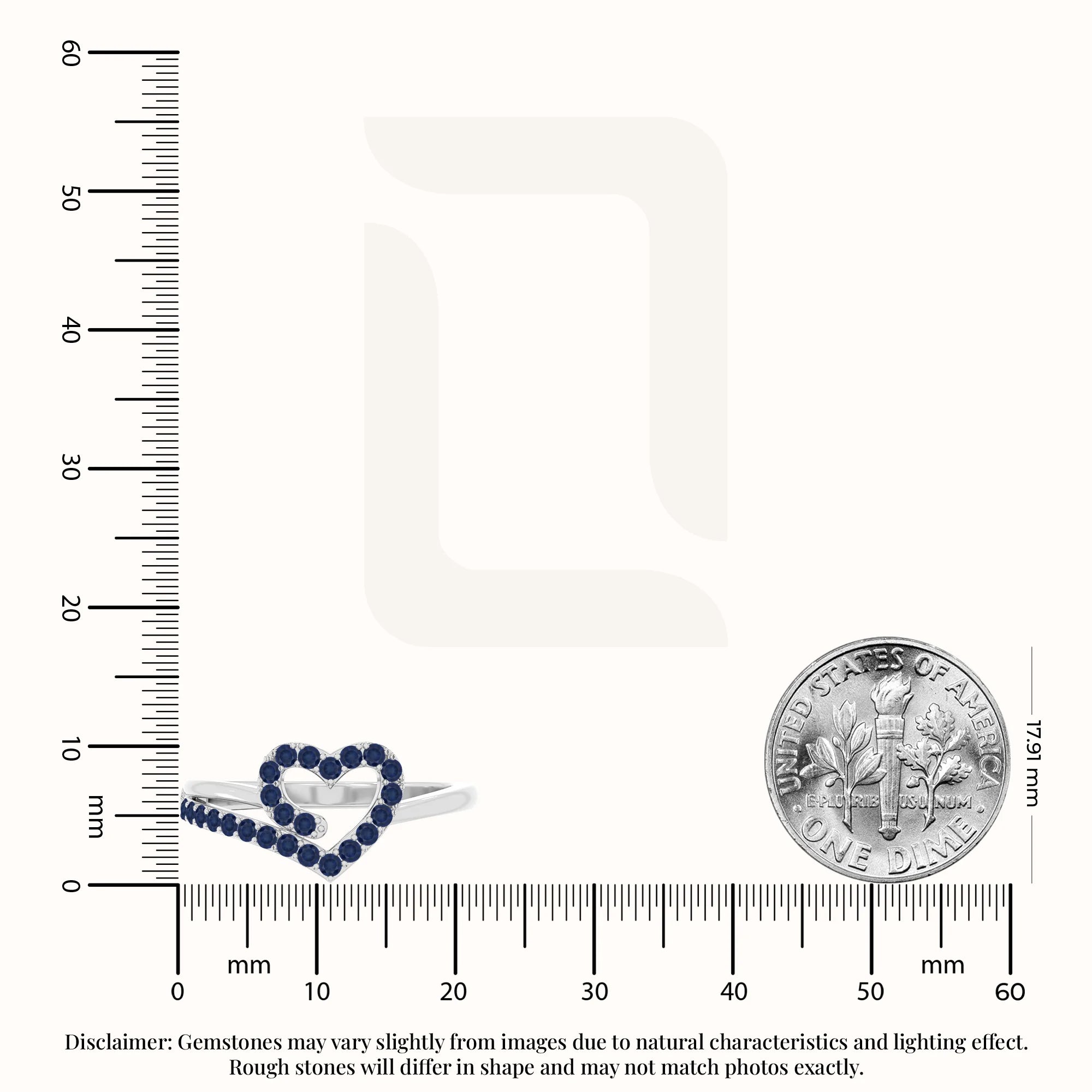 natural blue sapphire heart promise rings in sterling silver 