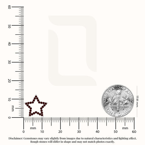 natural garnet star stud earrings in sterling silver 