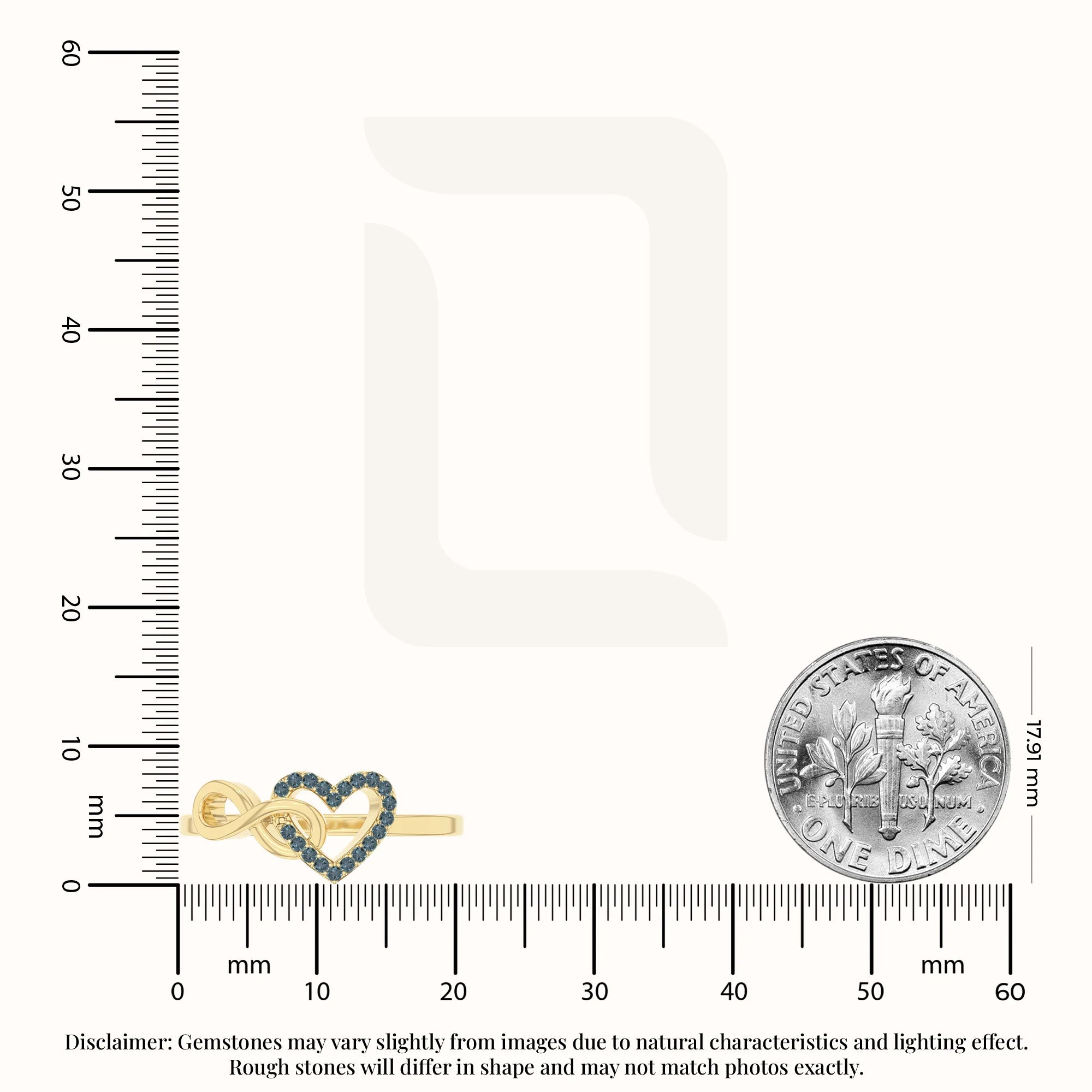 natural london blue topaz infinity heart promise rings in yellow gold vermeil