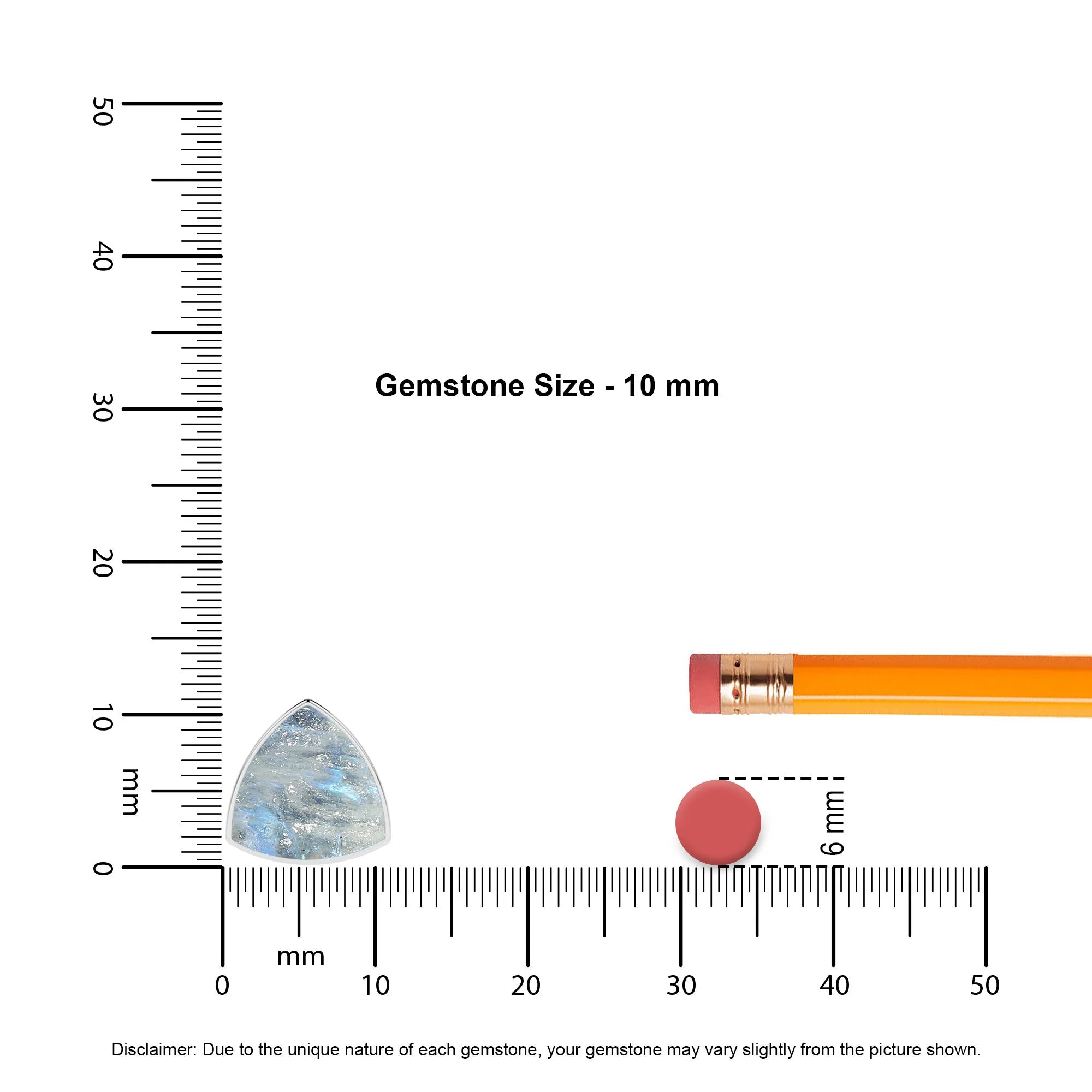 natural rainbow-moonstone trillion shape pendant necklace