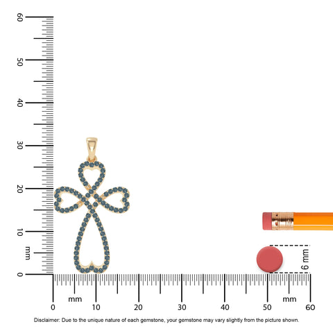 natural london-blue-topaz infinity cross necklaces in yellow gold vermeil 