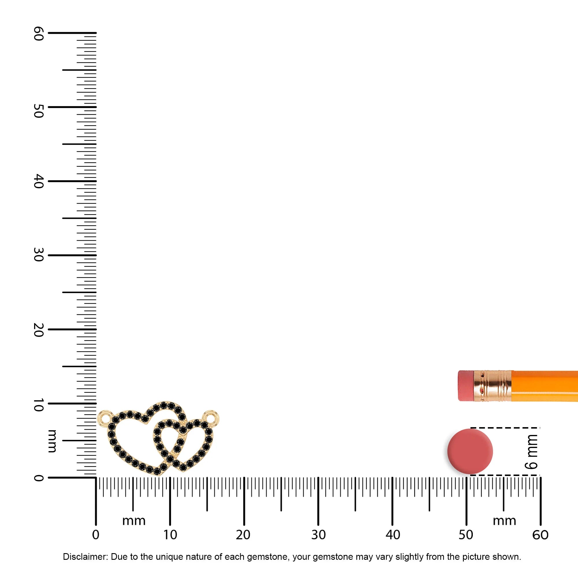 natural black-onyx heart in heart necklaces in yellow gold vermeil 