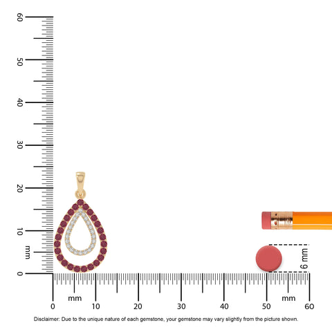 natural ruby teardrop necklaces in yellow gold vermeil 