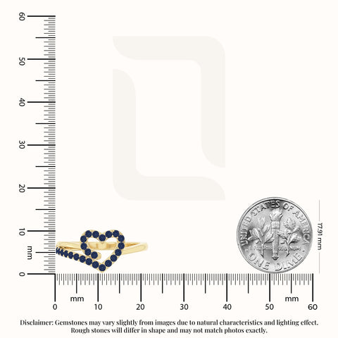 natural blue sapphire heart promise rings in yellow gold vermeil