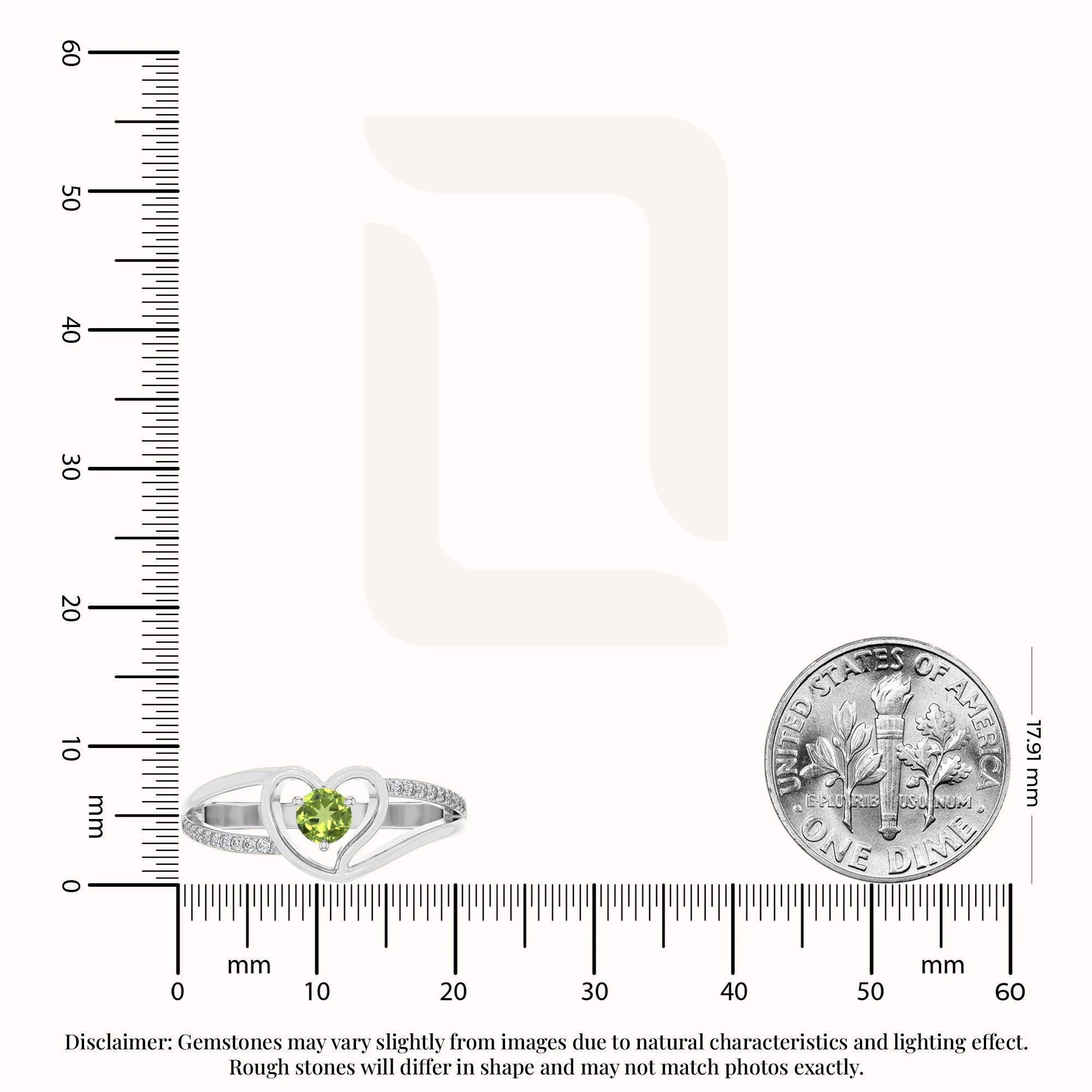 natural peridot heart promise rings in sterling silver 