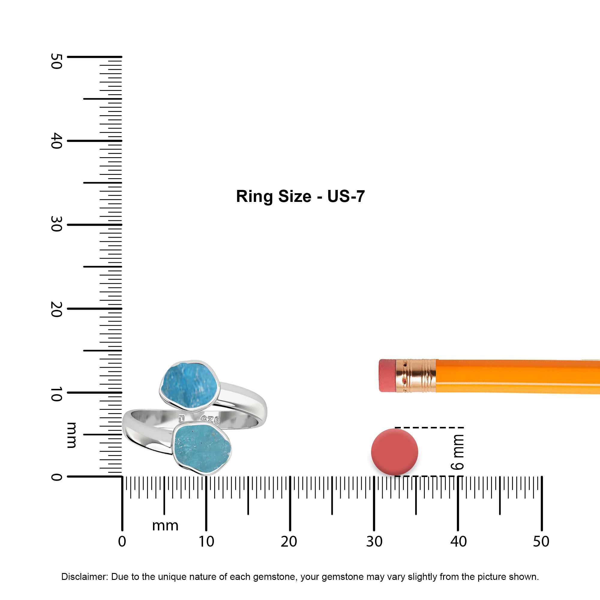 neon-apatite-paraiba-apatite rough shape stackable bezel-set ring