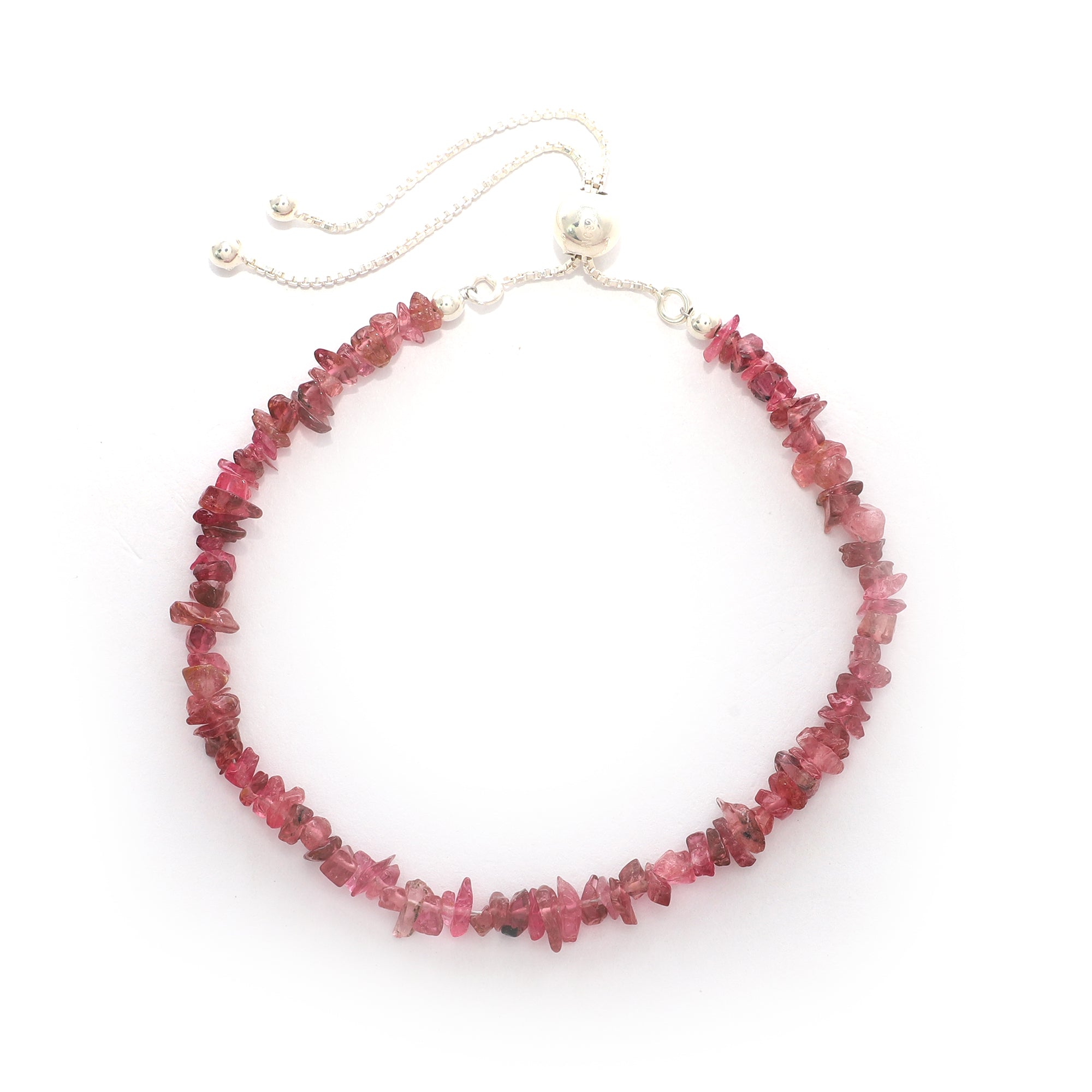 natural pink-tourmaline rough shape bolo bracelet