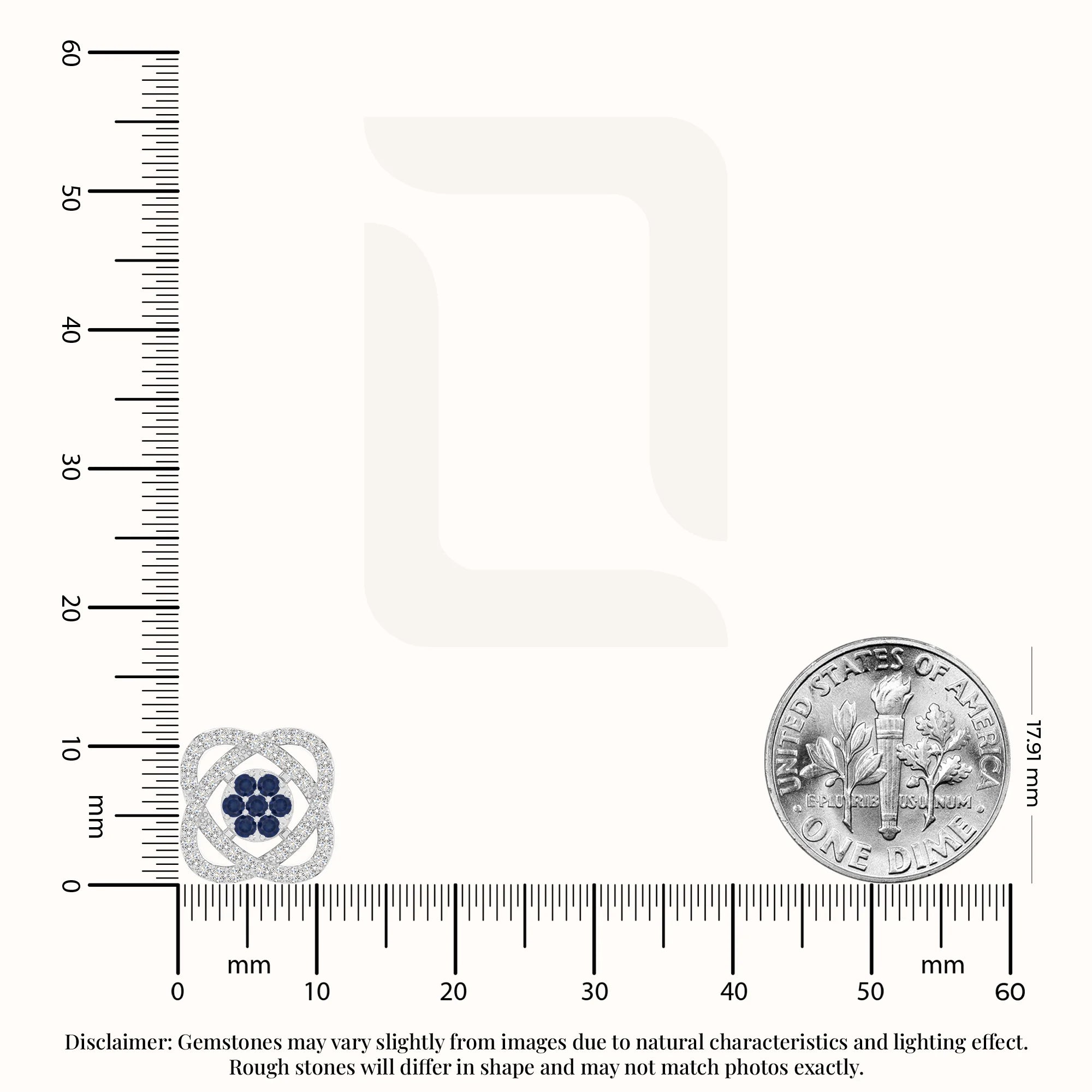 natural blue-sapphire inner power stud earrings in sterling silver 