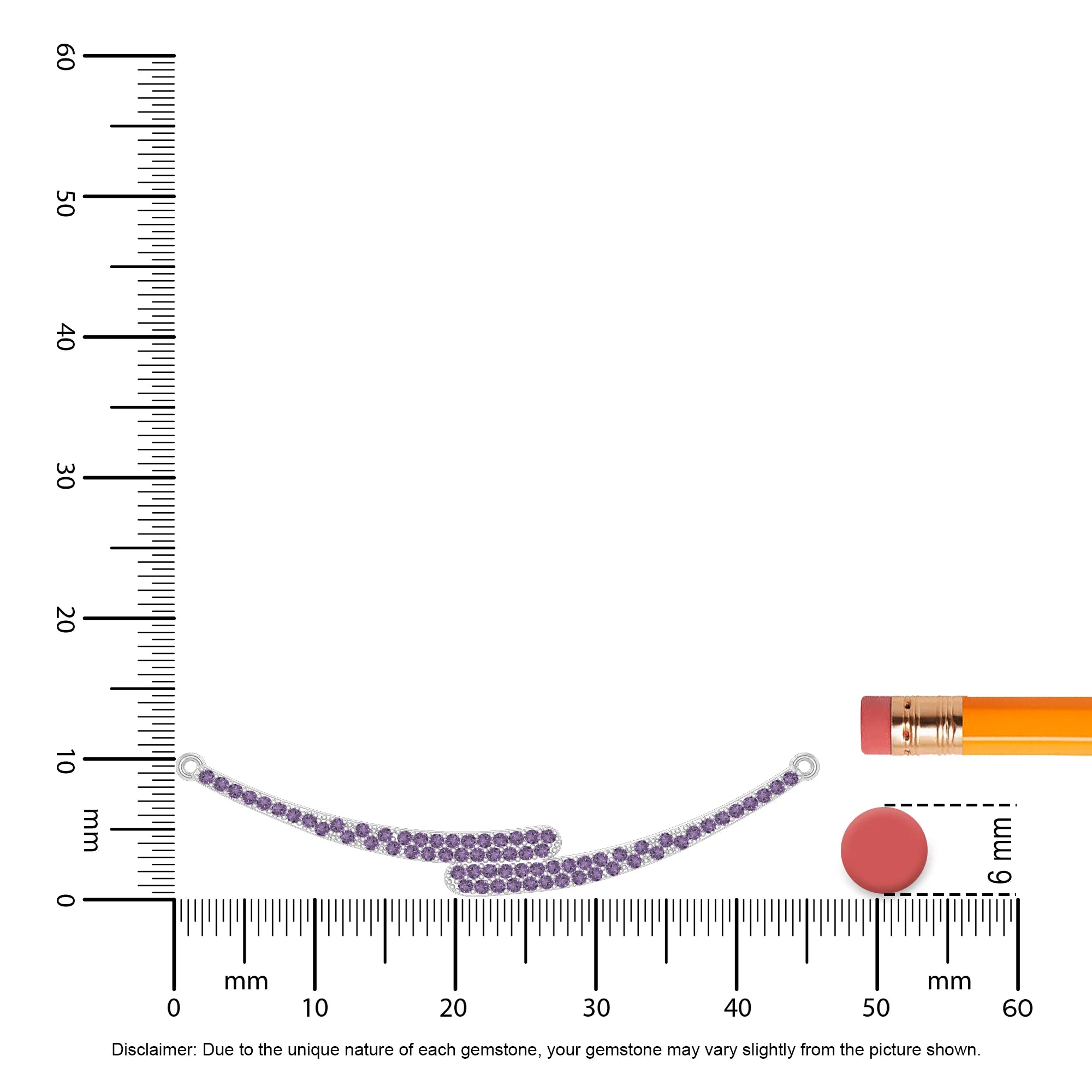 natural amethyst bypass curved bar necklaces in sterling silver 