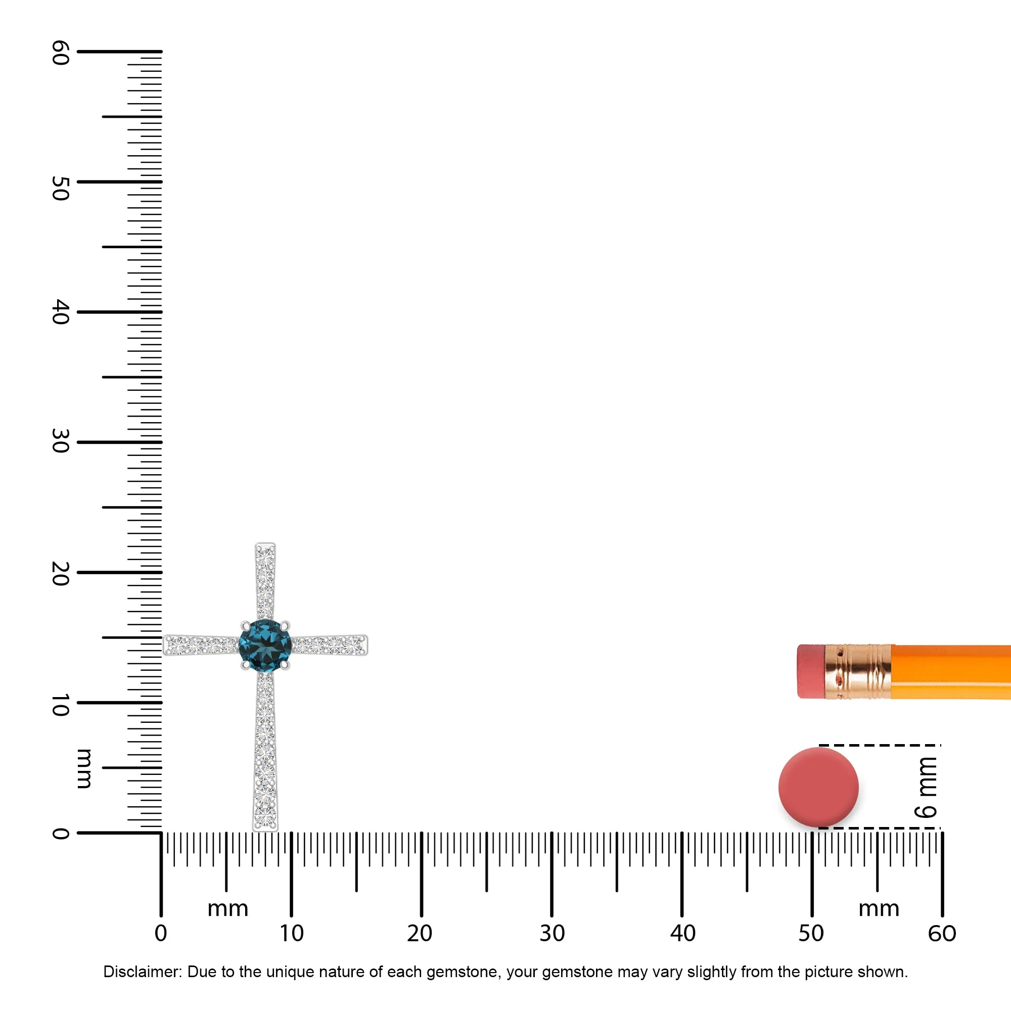 natural london-blue-topaz cross necklaces in sterling silver 