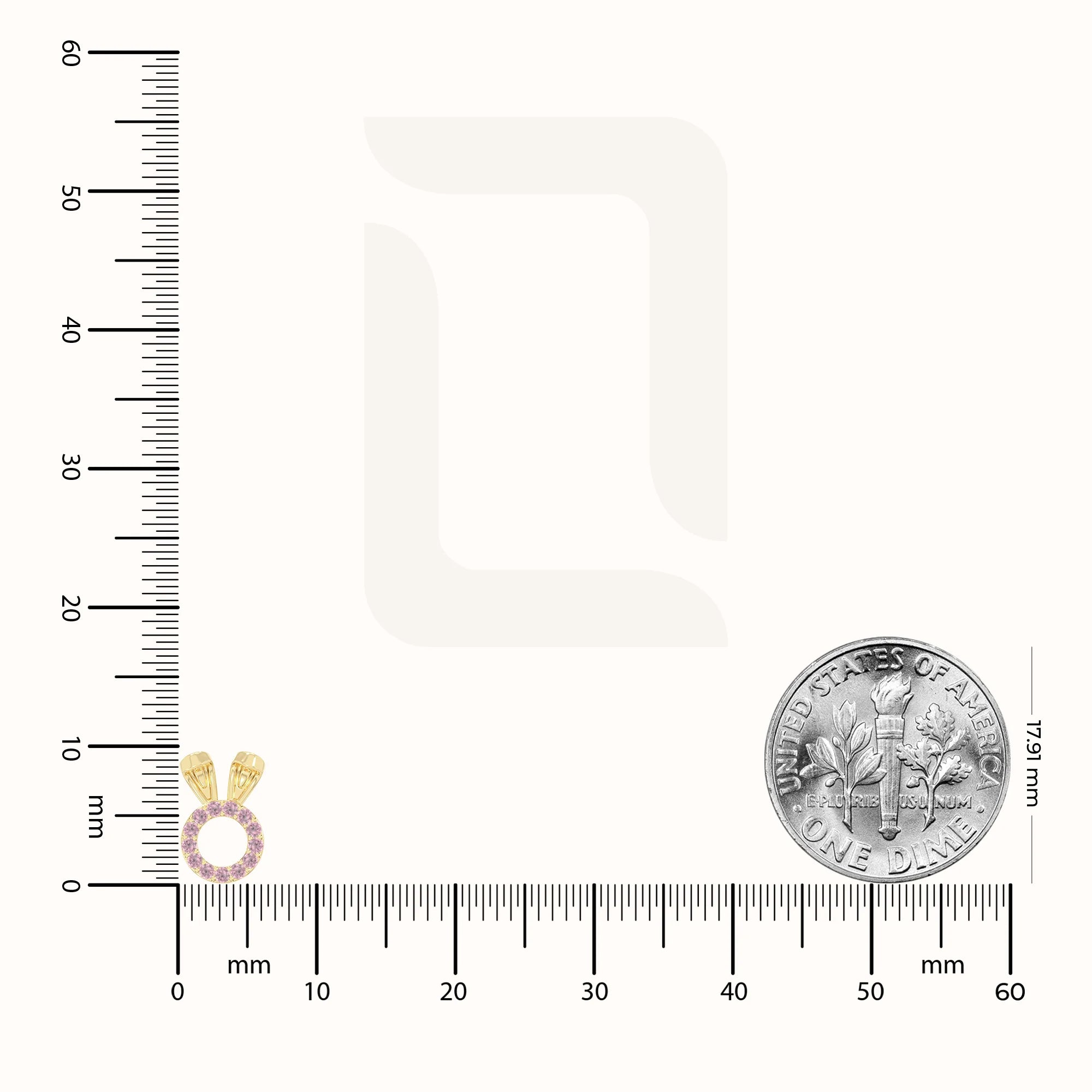 natural pink-tourmaline bunny-rabit stud earrings in yellow gold vermeil 