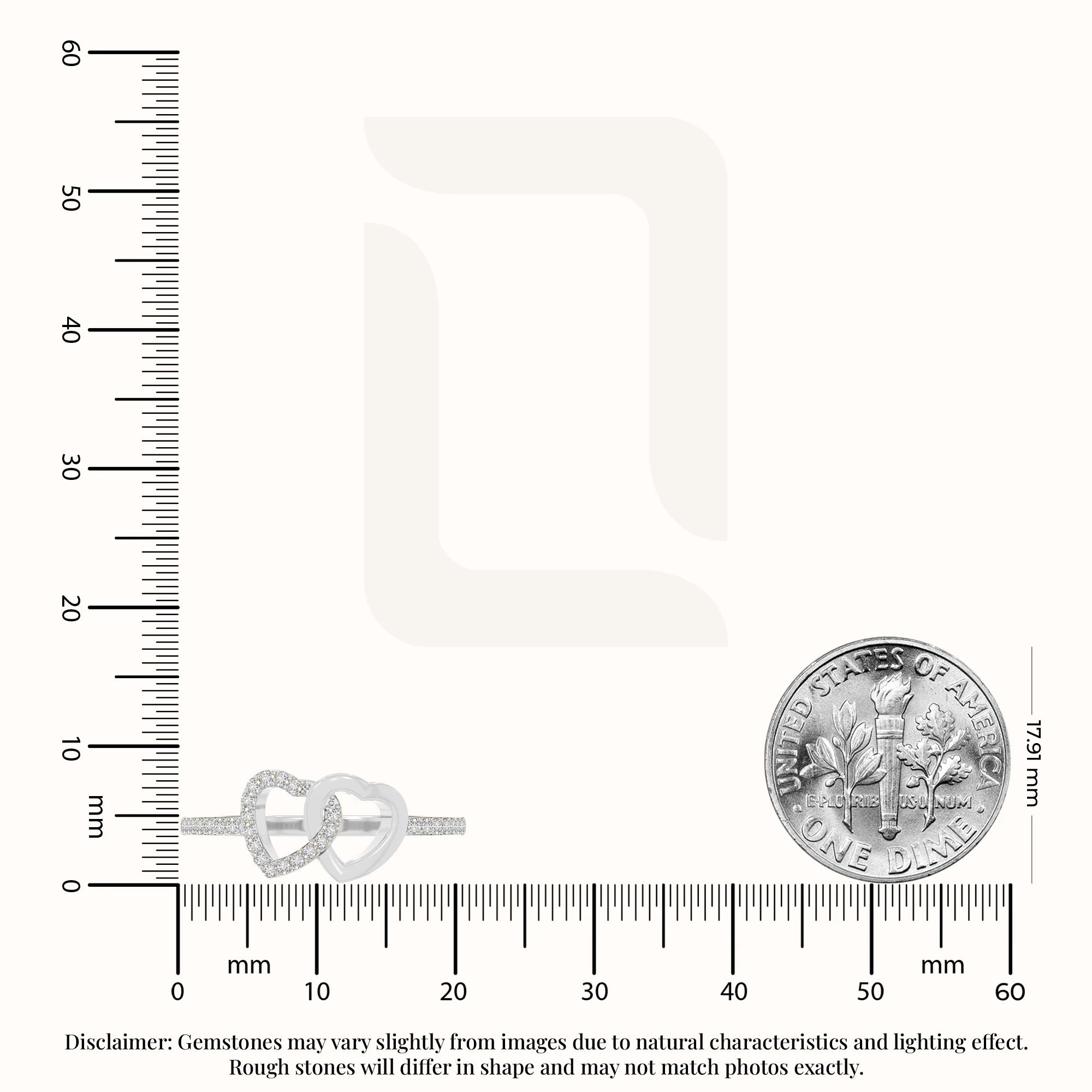 natural moissanite interlocking heart promise rings in sterling silver 