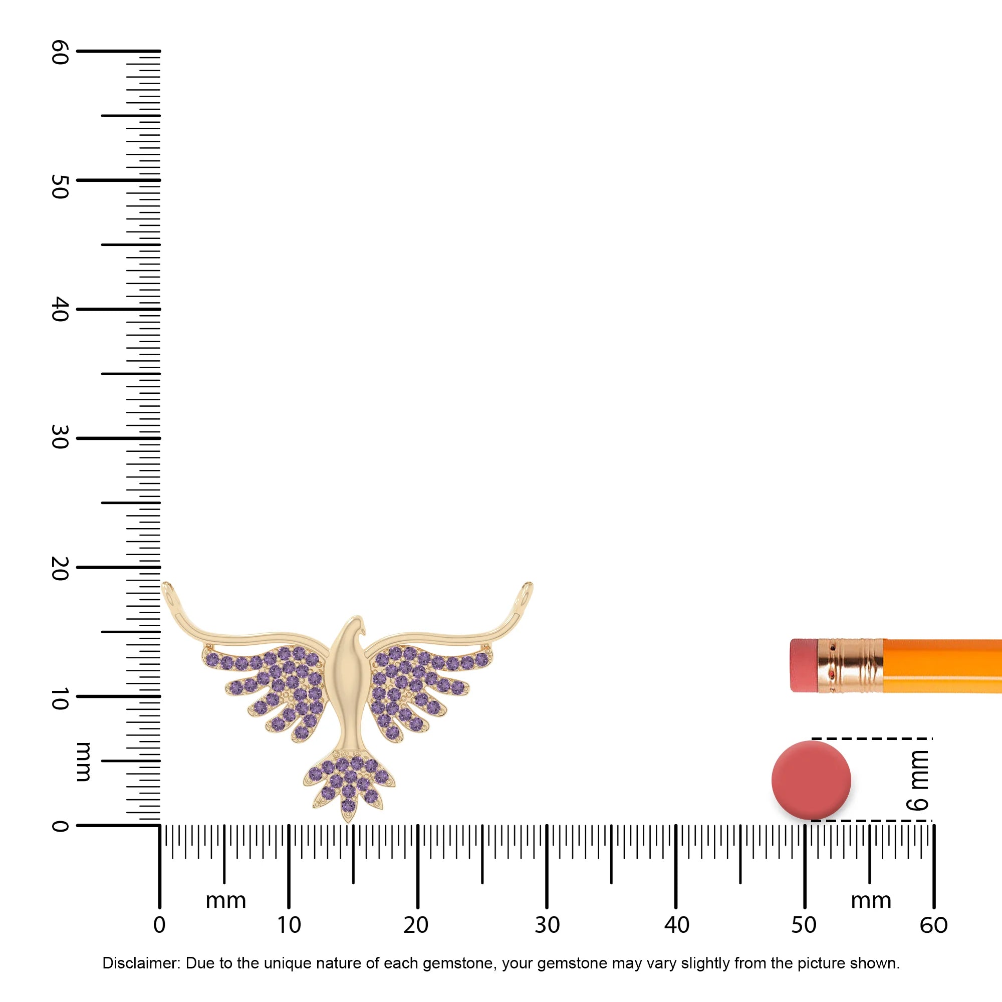 natural amethyst phoenix eagle necklaces in yellow gold vermeil 