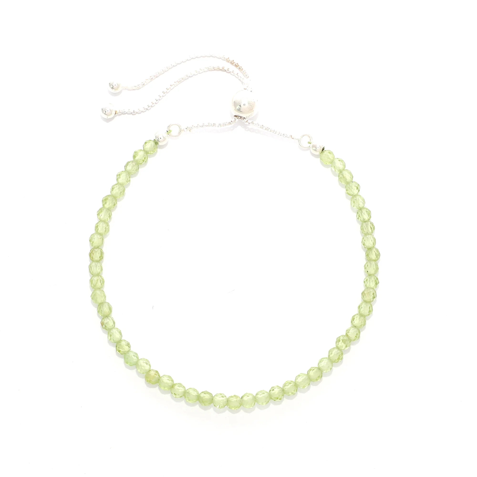 natural peridot round shape bolo bracelet