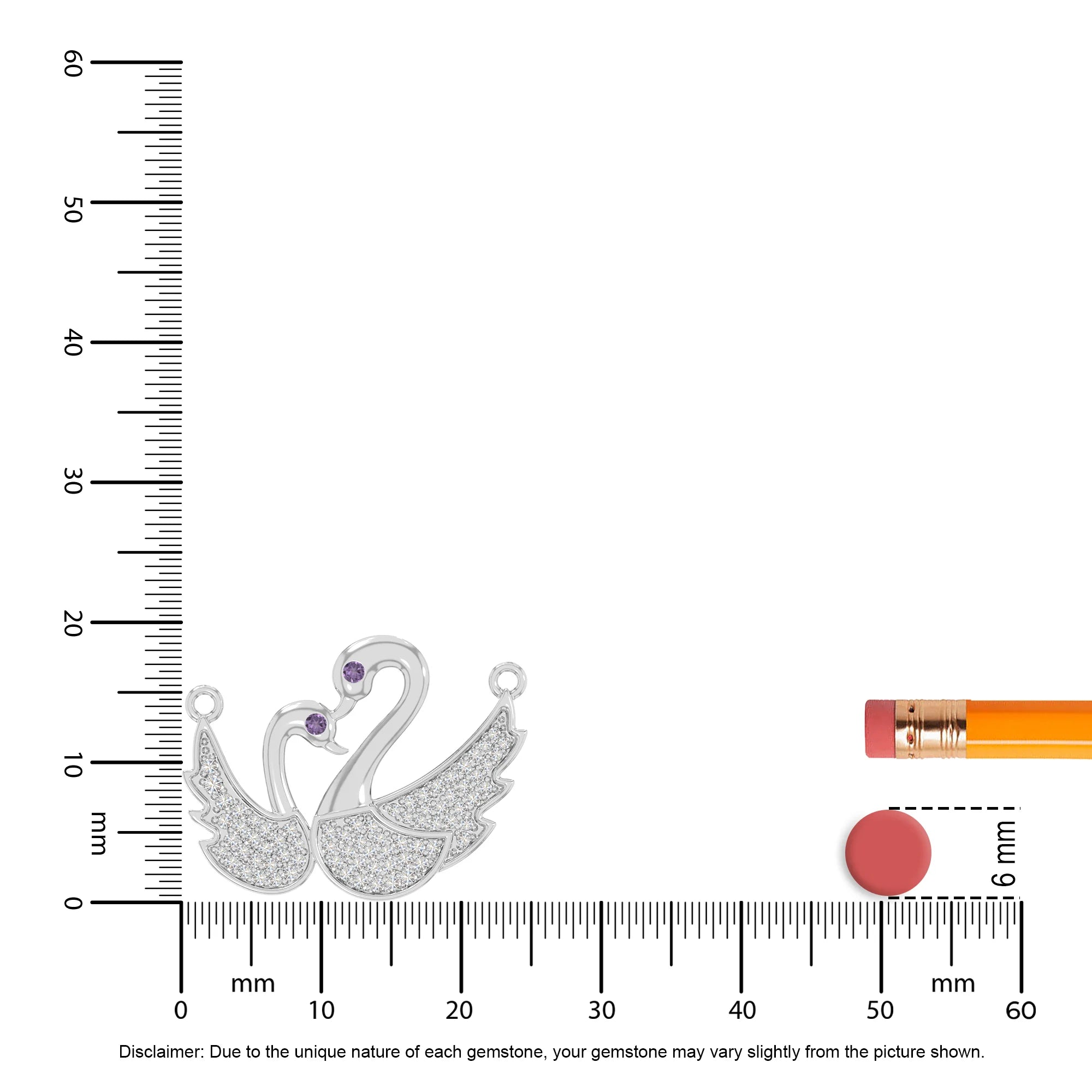 natural amethyst mother child swan necklaces in sterling silver 