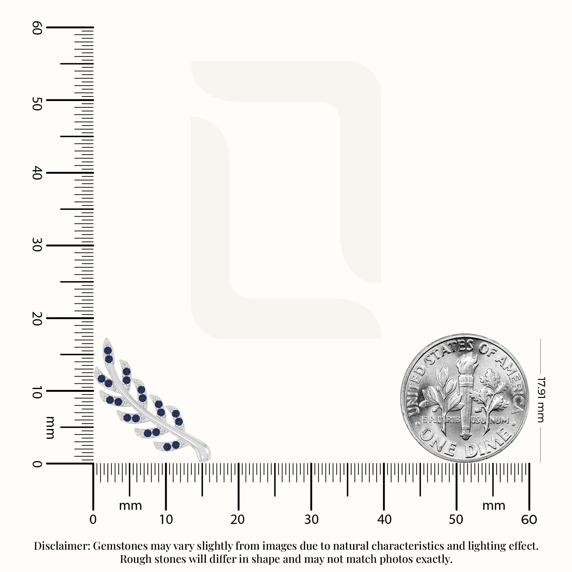 natural blue-sapphire leaf climber earrings in sterling silver 