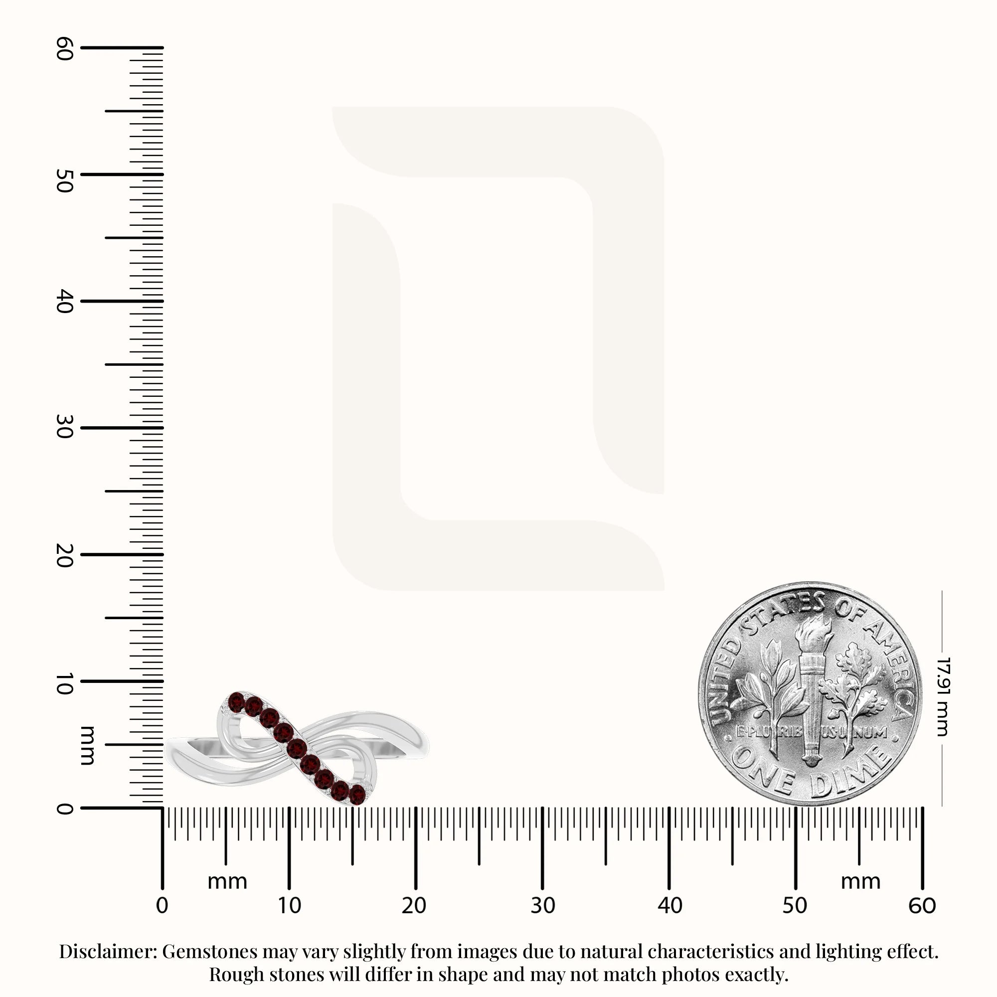 natural garnet infinity promise rings in sterling silver 