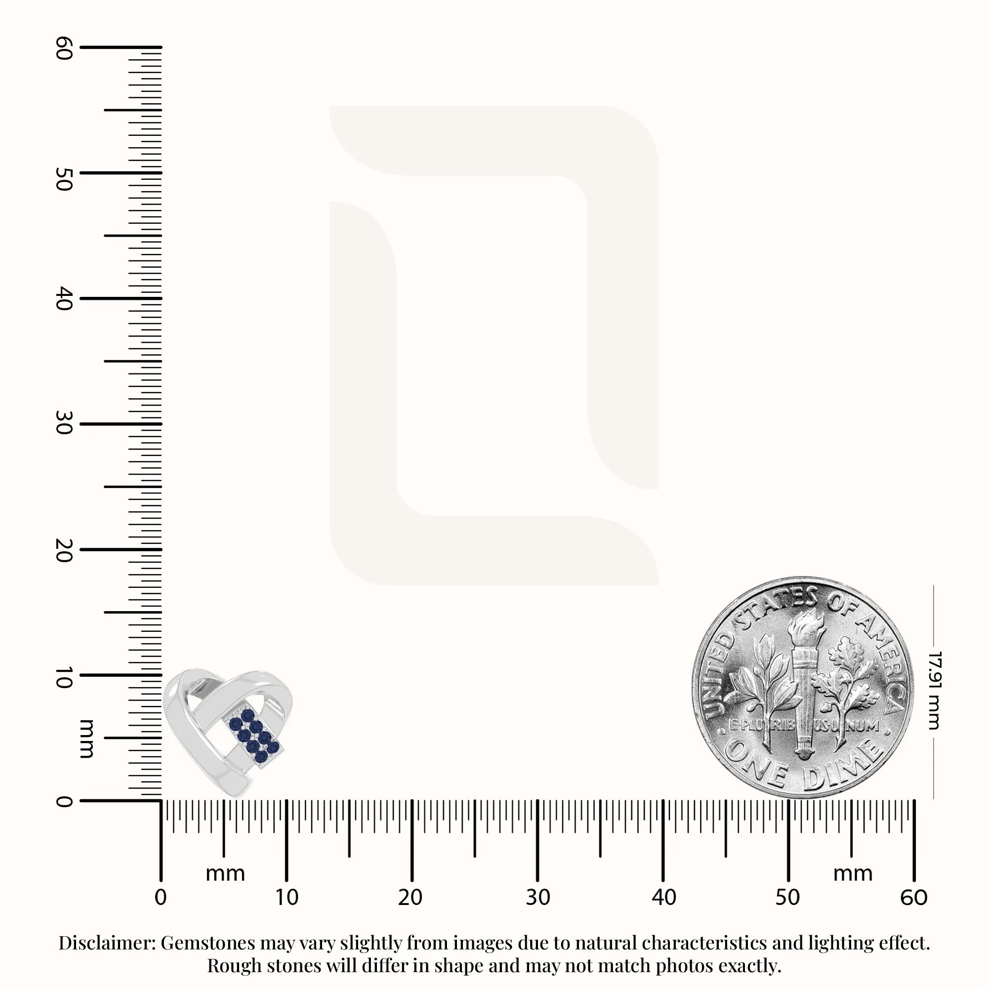 natural blue-sapphire ribbon-heart stud earrings in sterling silver 