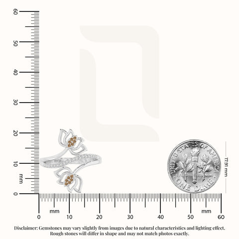 natural citrine lotus blossom rings in sterling silver 
