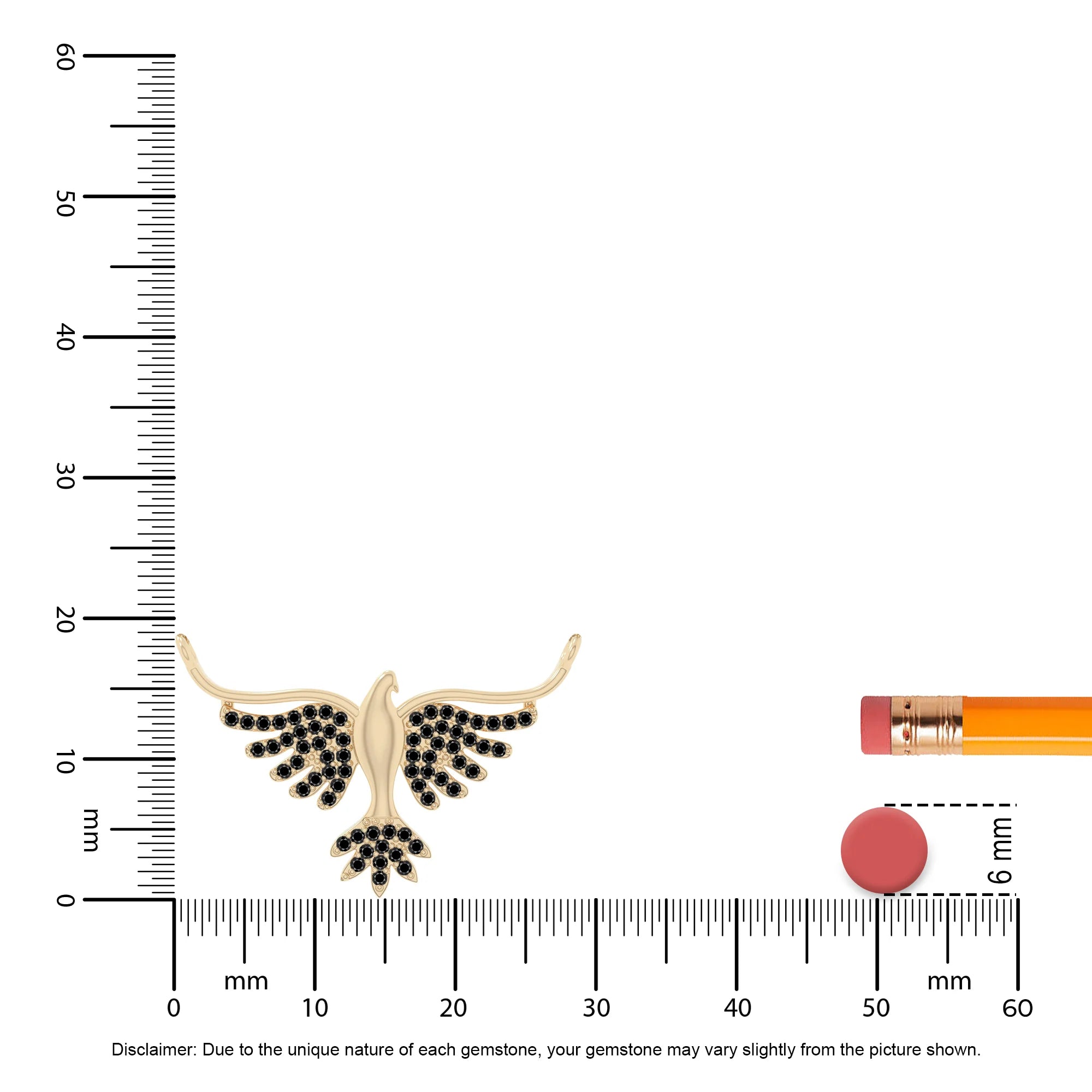 natural black-onyx phoenix eagle necklaces in yellow gold vermeil 