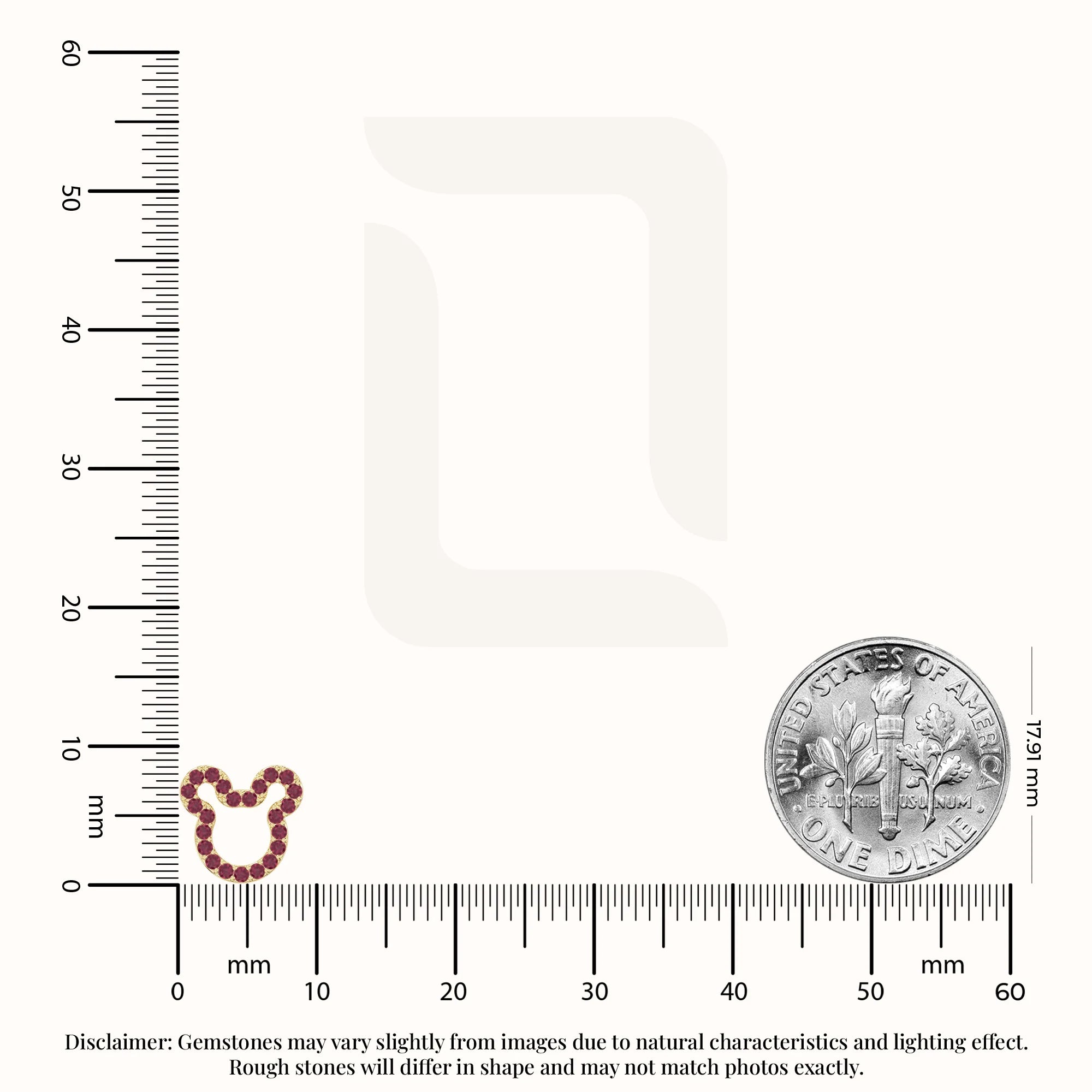 natural ruby mouse stud earrings in yellow gold vermeil 