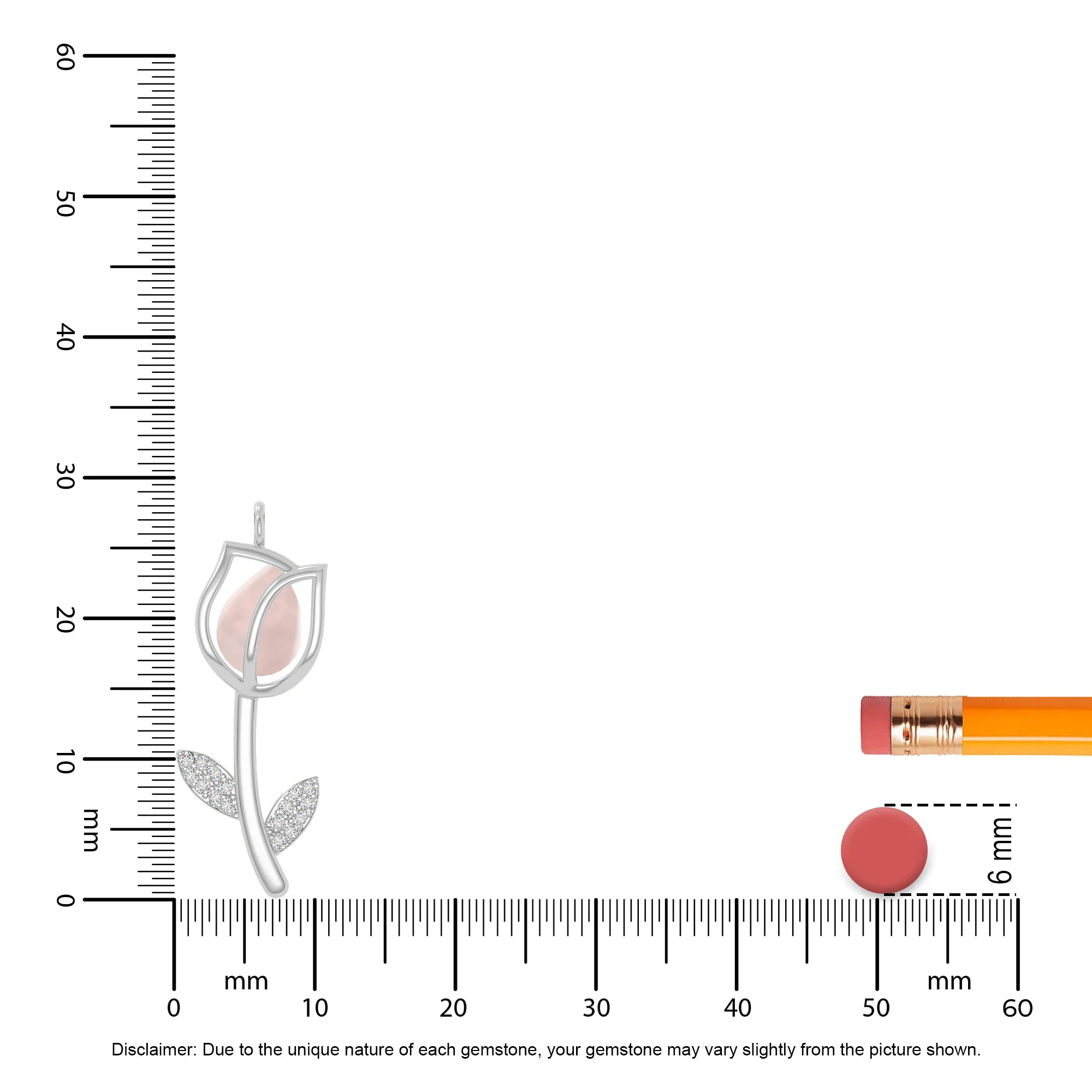 rose quartz tulip necklaces in sterling silver 