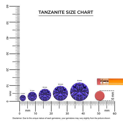 lab grown tanzanite round solitaire engagement ring