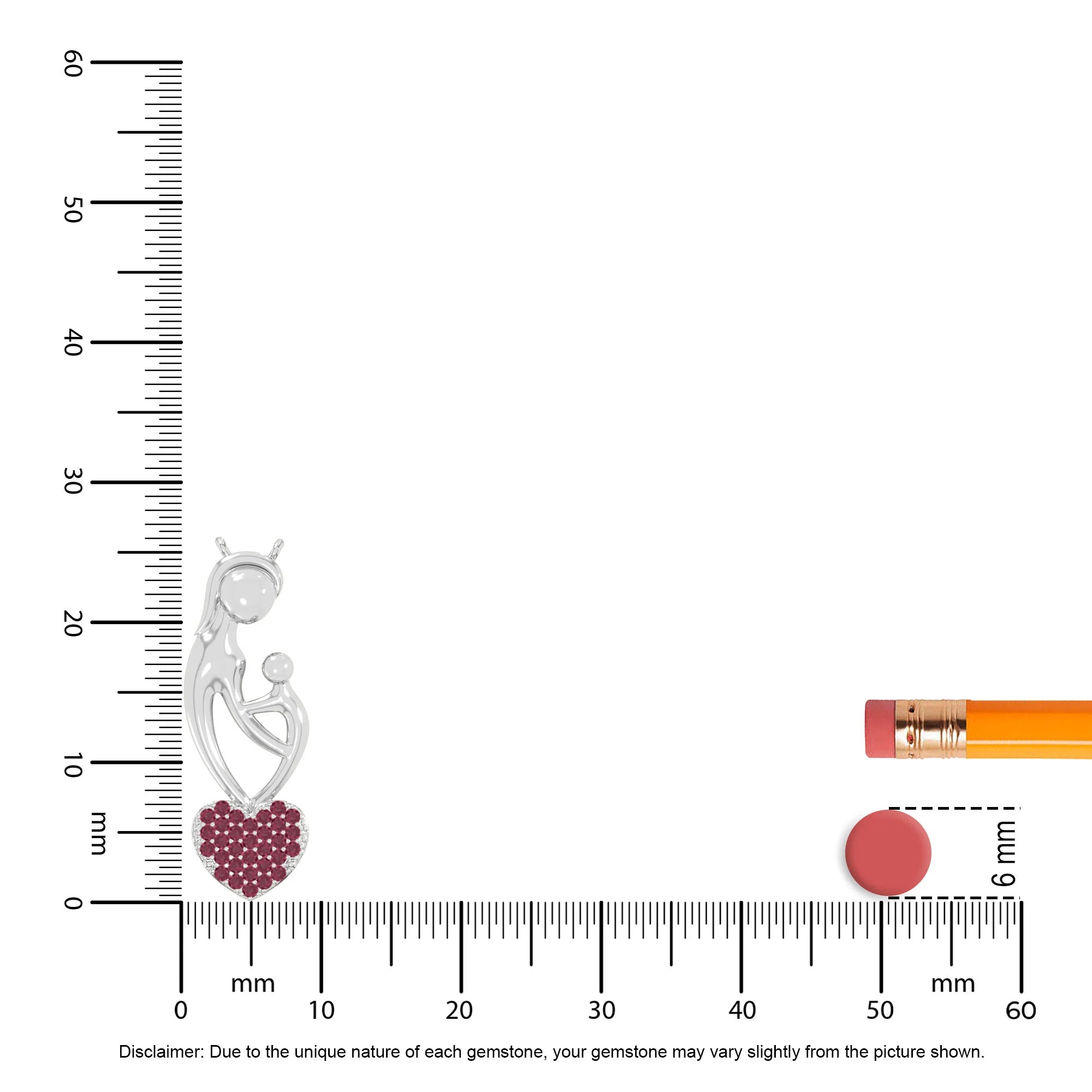 natural ruby mother child heart necklaces in sterling silver 