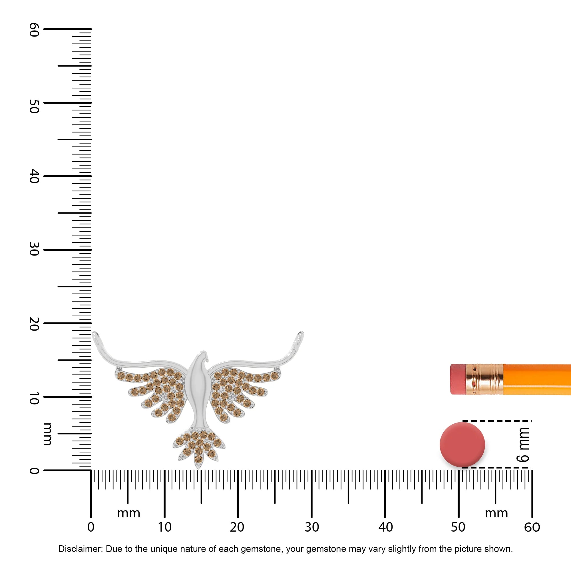 natural citrine phoenix eagle necklaces in sterling silver 