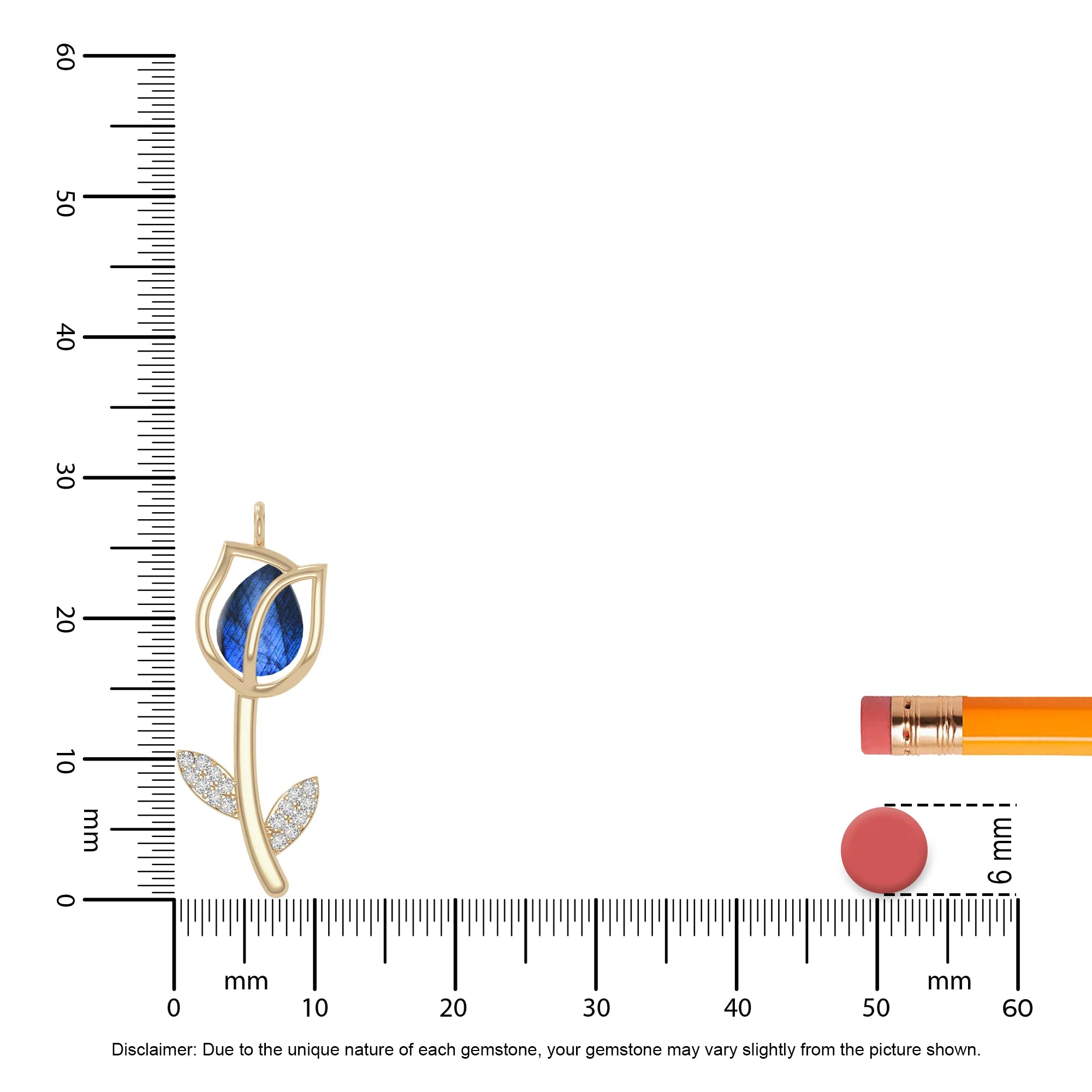 natural labradorite tulip necklaces in yellow gold vermeil 