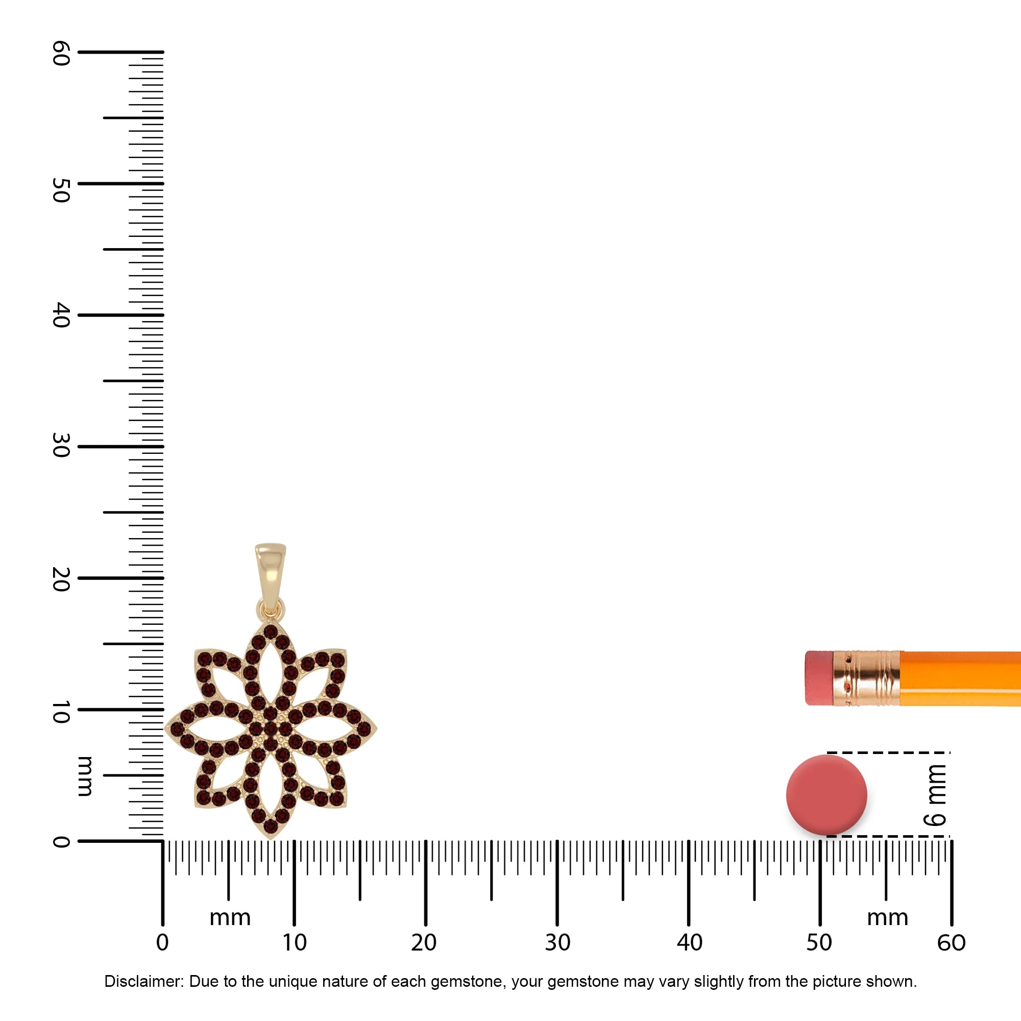 natural garnet flower necklaces in yellow gold vermeil 