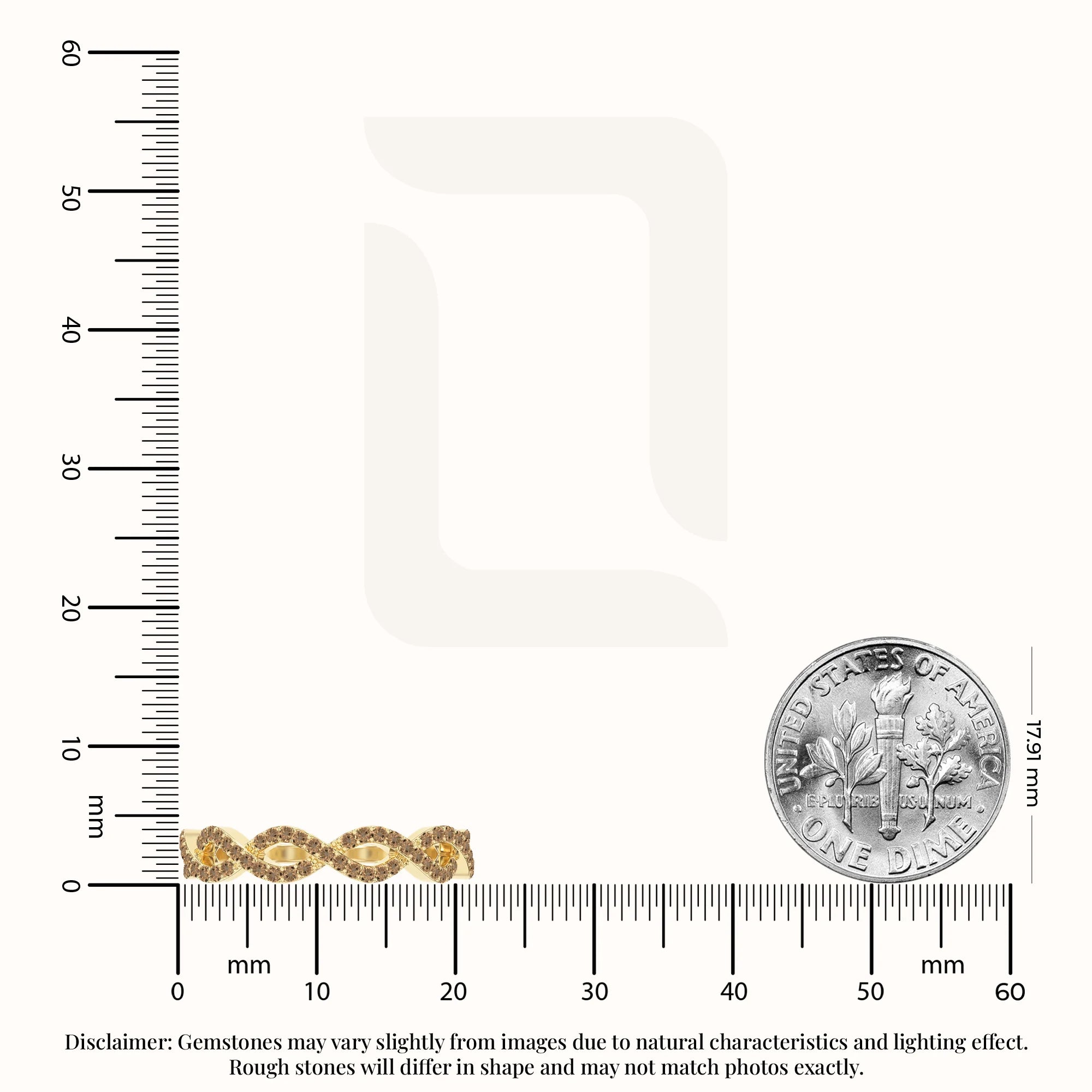 natural citrine twisted wedding band rings in yellow gold vermeil