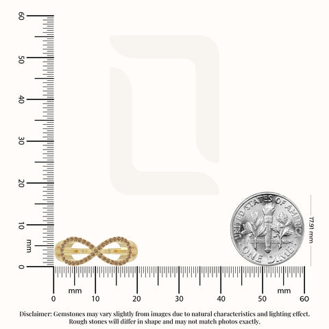 natural citrine infinity promise rings in yellow gold vermeil