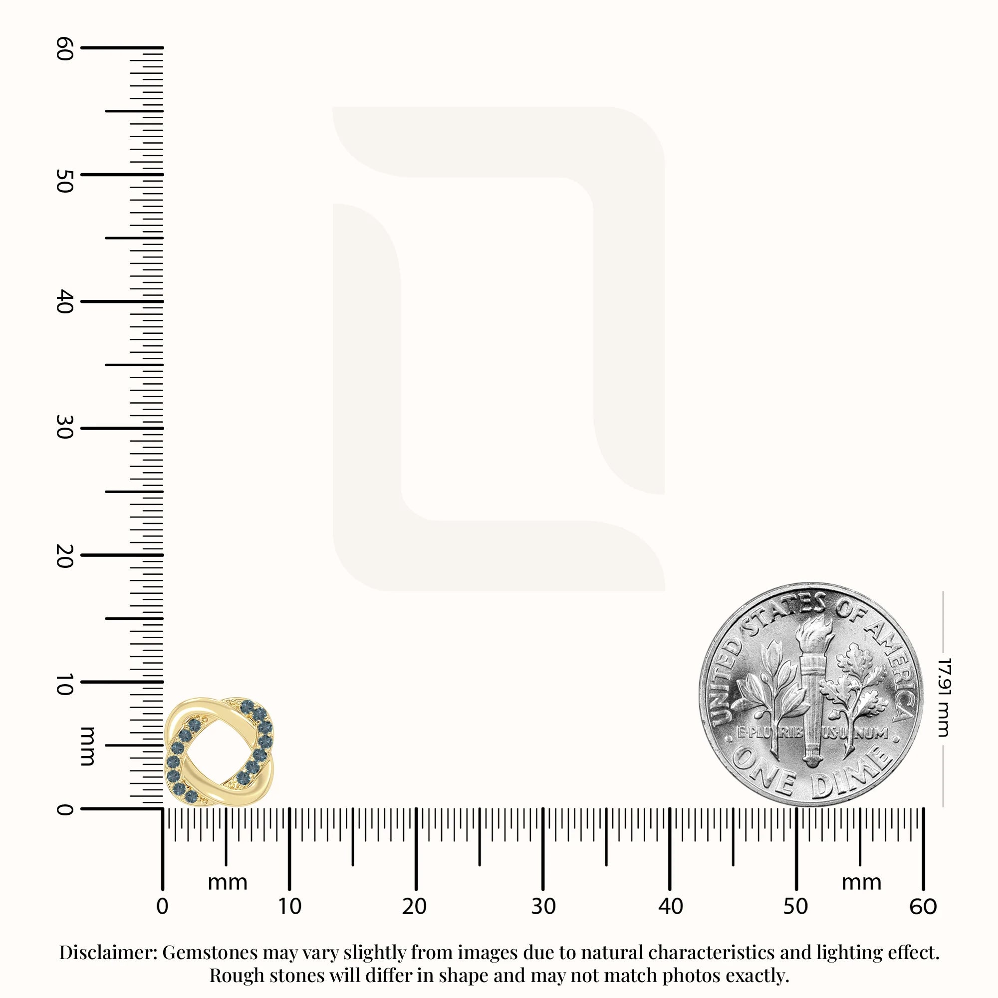 natural london-blue-topaz knot-love stud earrings in yellow gold vermeil 