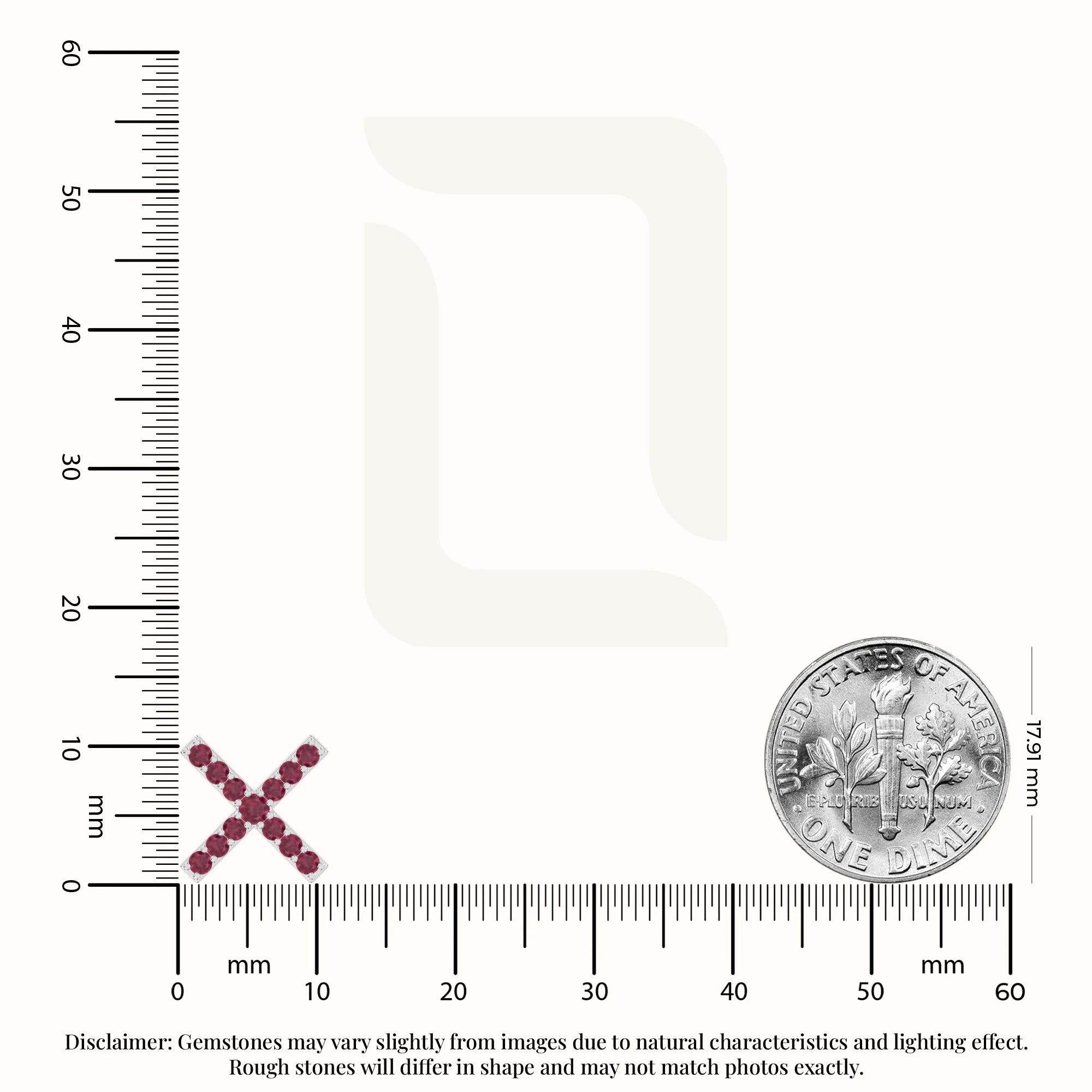 natural ruby x stud earrings in sterling silver 