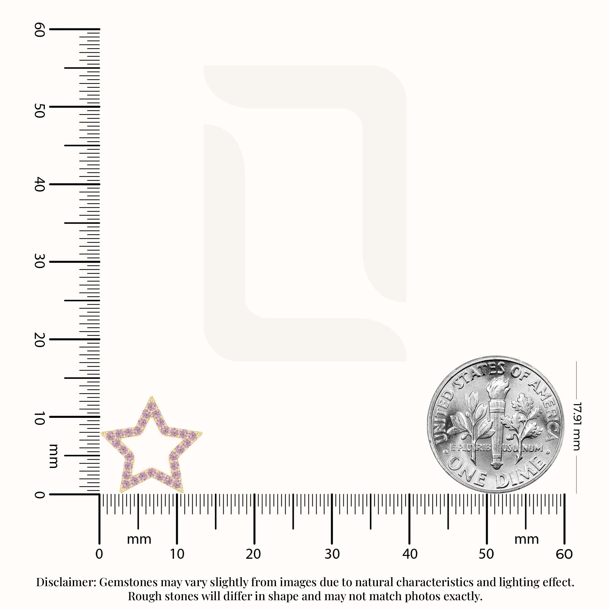 natural pink-tourmaline star stud earrings in yellow gold vermeil 