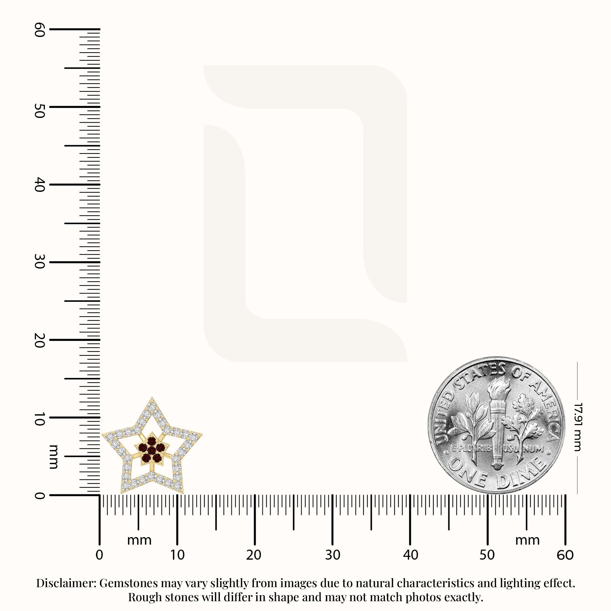 natural garnet star stud earrings in yellow gold vermeil 