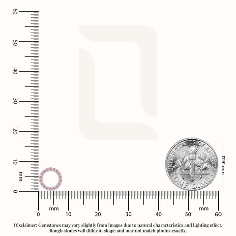 natural pink-tourmaline circle stud earrings in sterling silver 