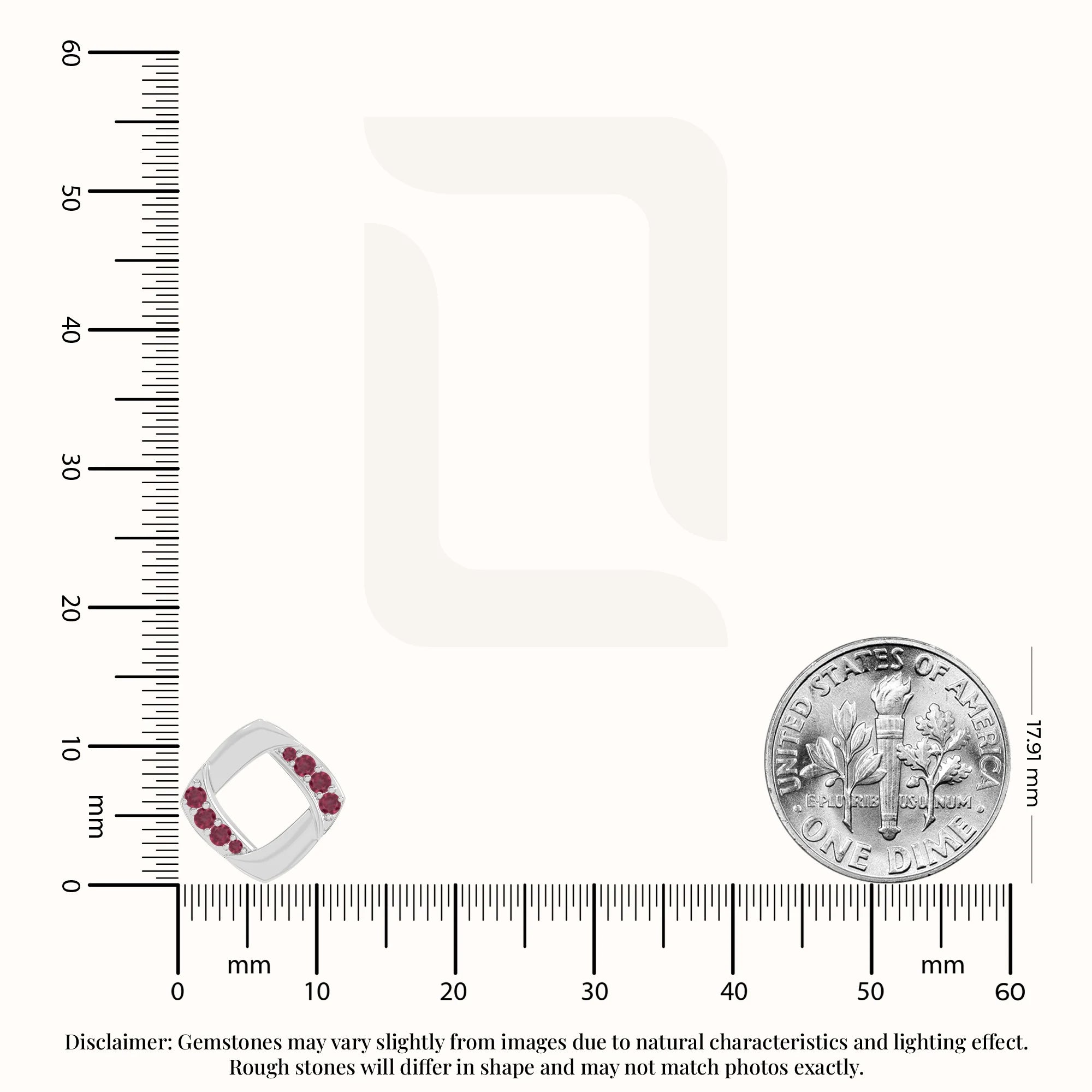 natural ruby square stud earrings in sterling silver 