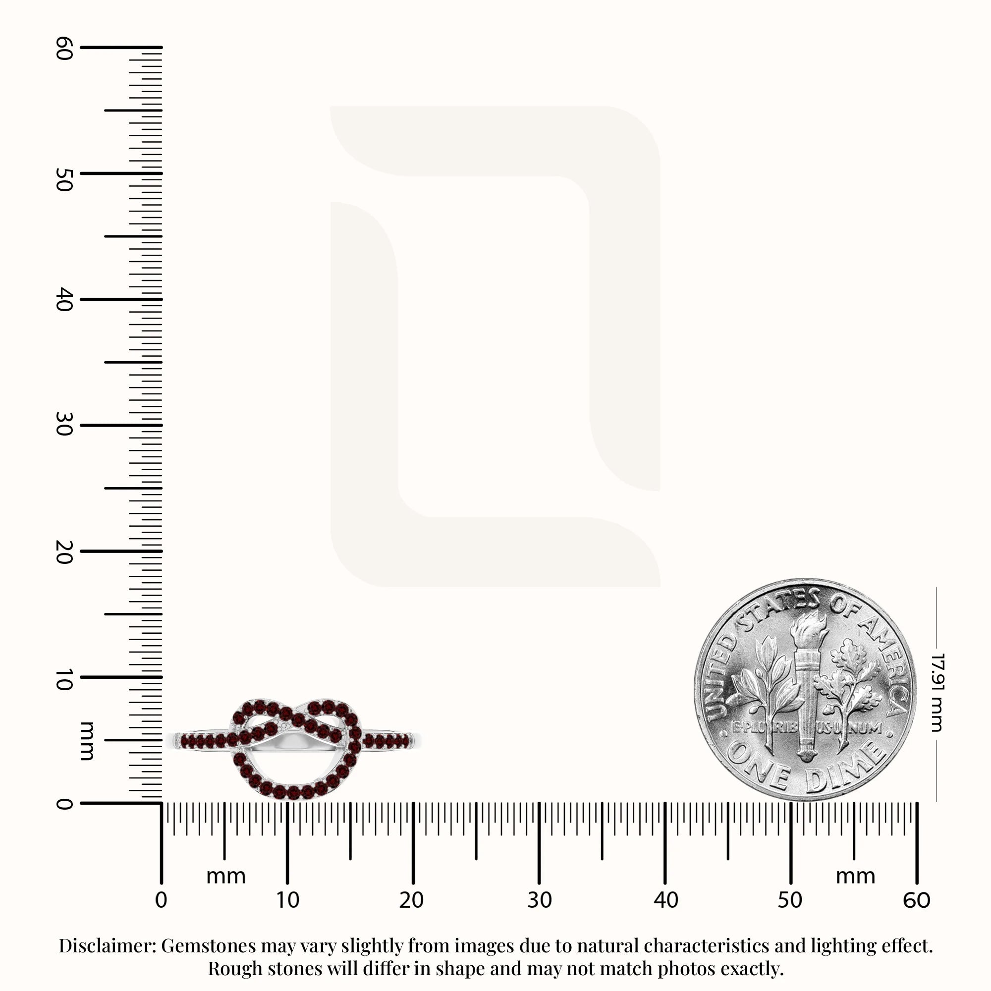 natural garnet infinity knot promise rings in sterling silver 