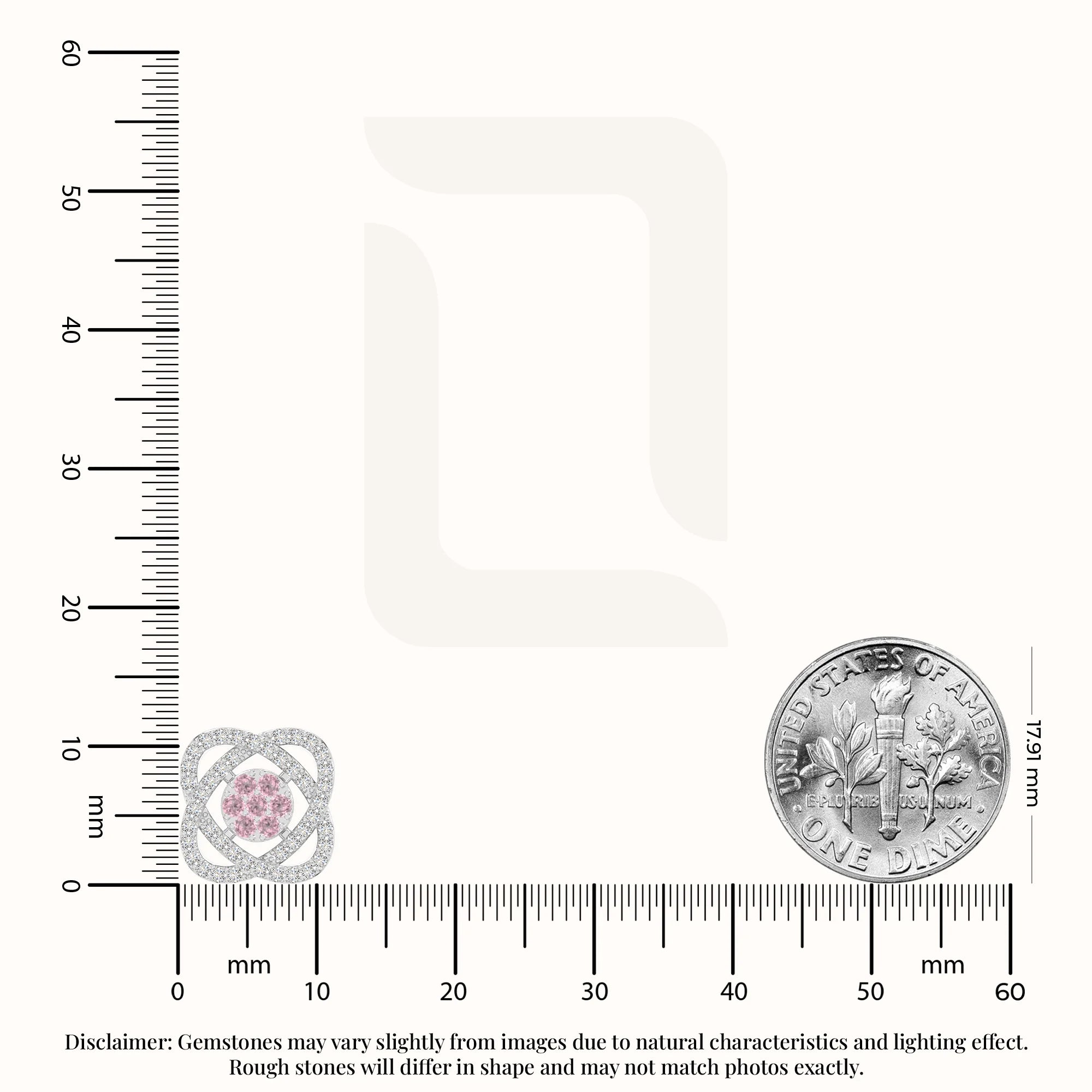 natural pink-tourmaline inner power stud earrings in sterling silver 