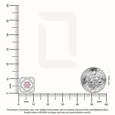 natural pink-tourmaline inner power stud earrings in sterling silver 